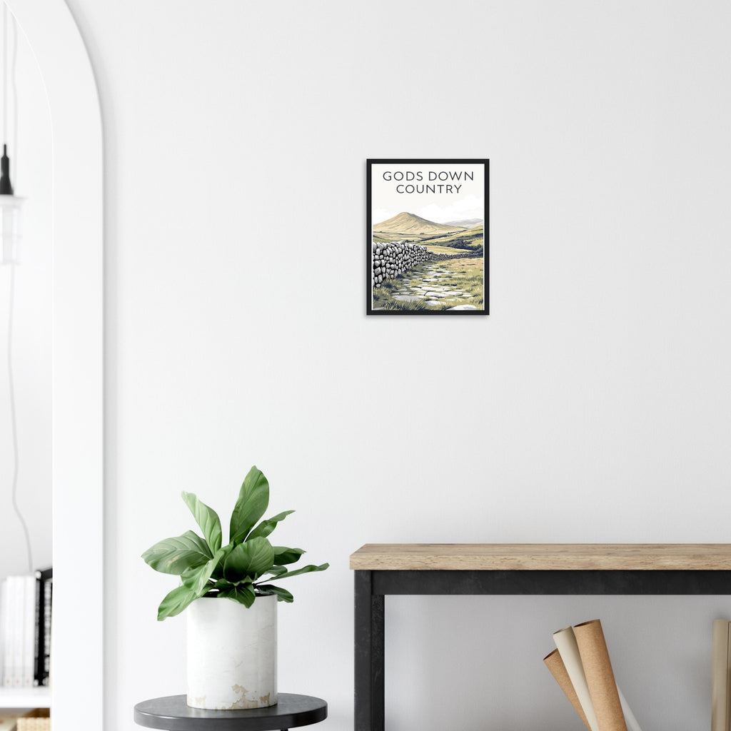 Yorkshire Dales Gods Own Country Framed Art Print — detail view | Wild Thread Co