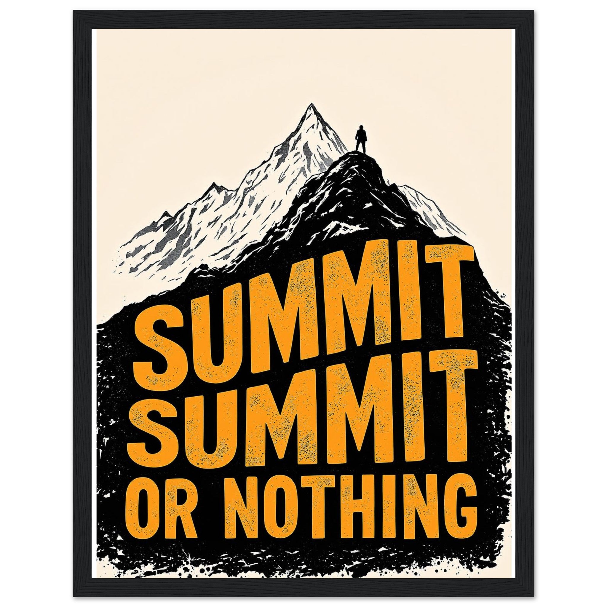 Gorpcore Mountain Summit Framed Print Wall Art Ready to Hang UK Framed Art Print — detail view | Wild Thread Co