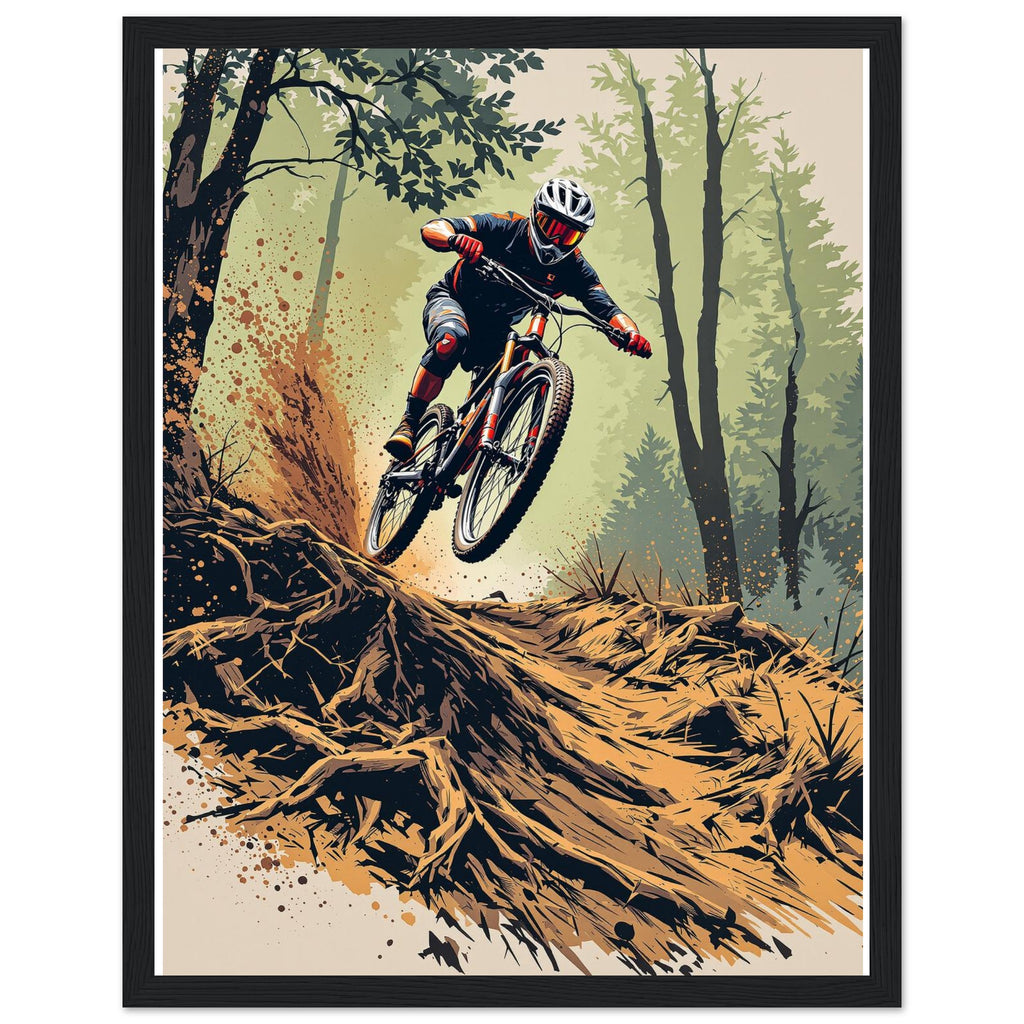 Mountain Biking Descent — Framed Art Print | Wild Thread Co UK