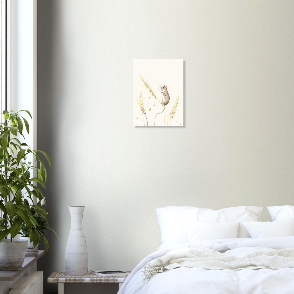 Harvest Mouse Wheat Stem Art Print Art Print — detail view | Wild Thread Co