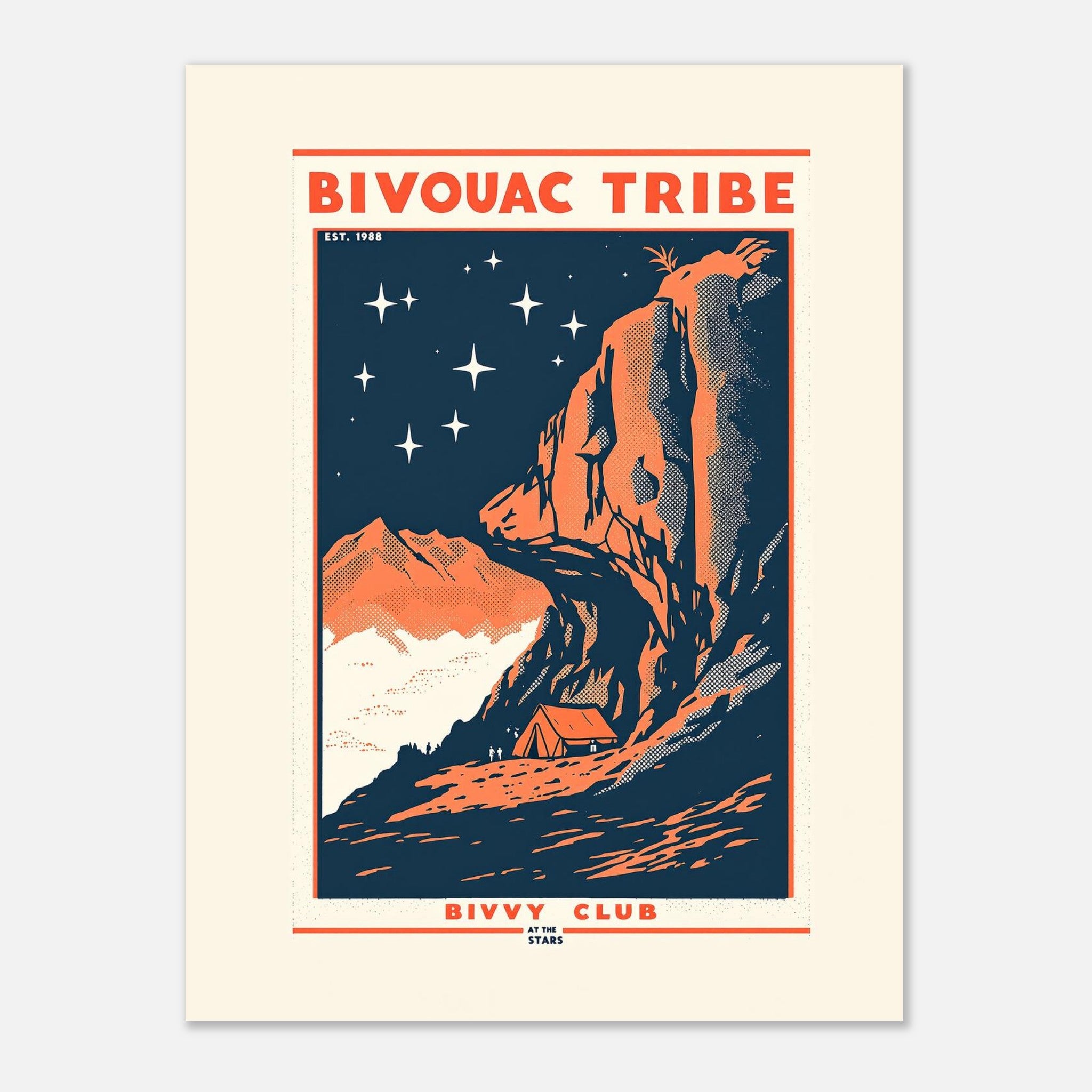 Bivouac Tribe Vintage Travel Poster — Art Print | Wild Thread Co