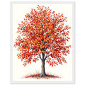 Rowan Red Berry Autumn Fieldfares Framed Art Print — detail view | Wild Thread Co