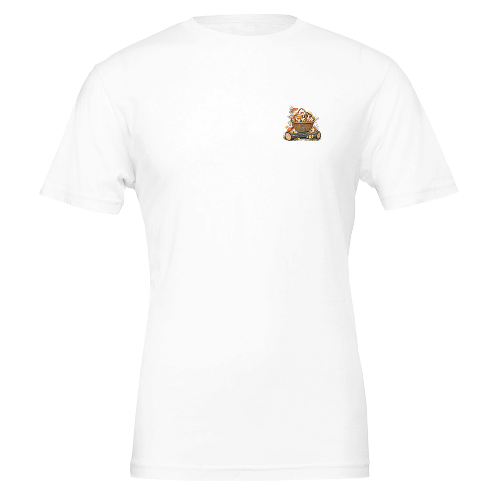 Foraged Mushroom Basket T-Shirt — detail view | Wild Thread Co