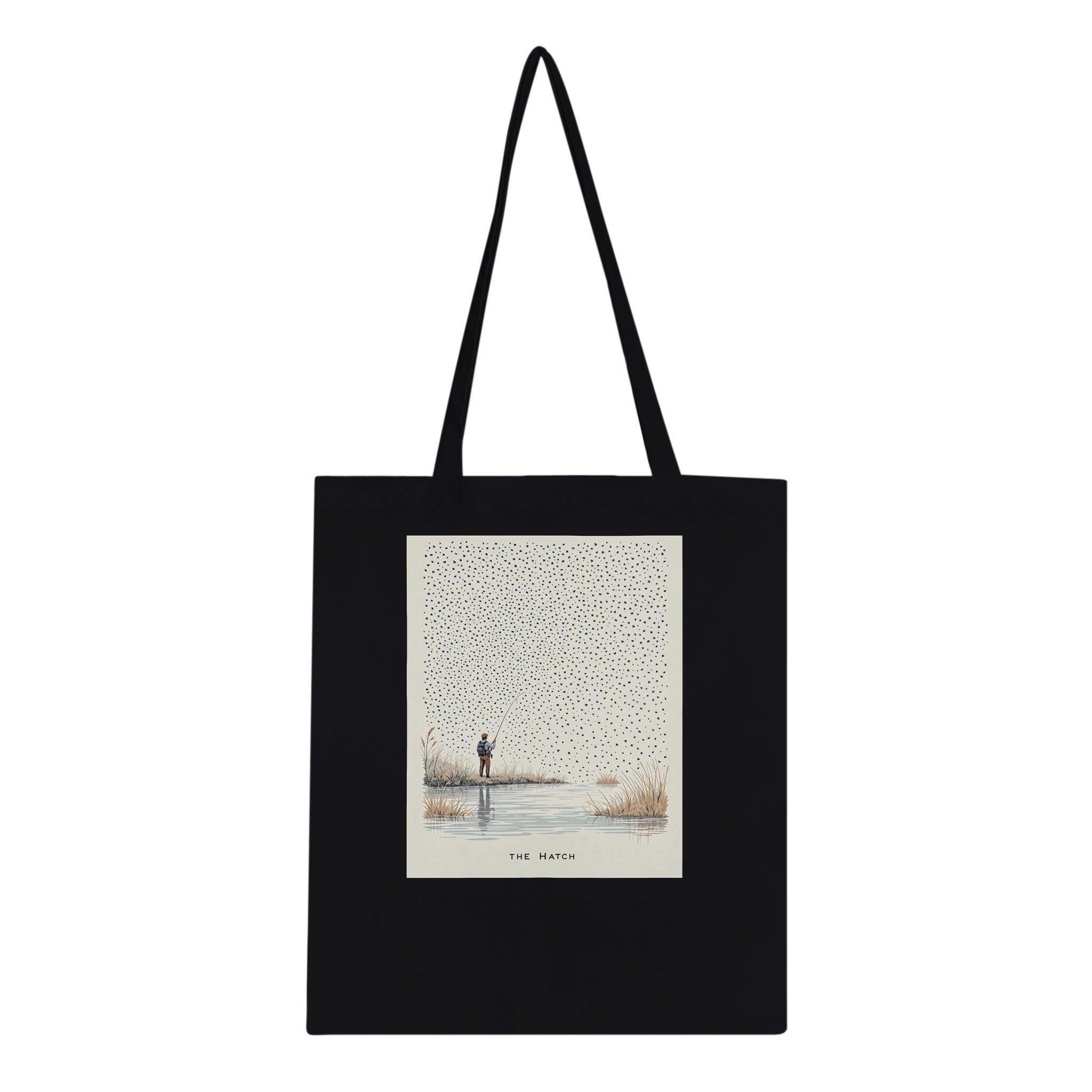 Chalk Stream Trout Rising Mayfly Tote Bag — detail view | Wild Thread Co