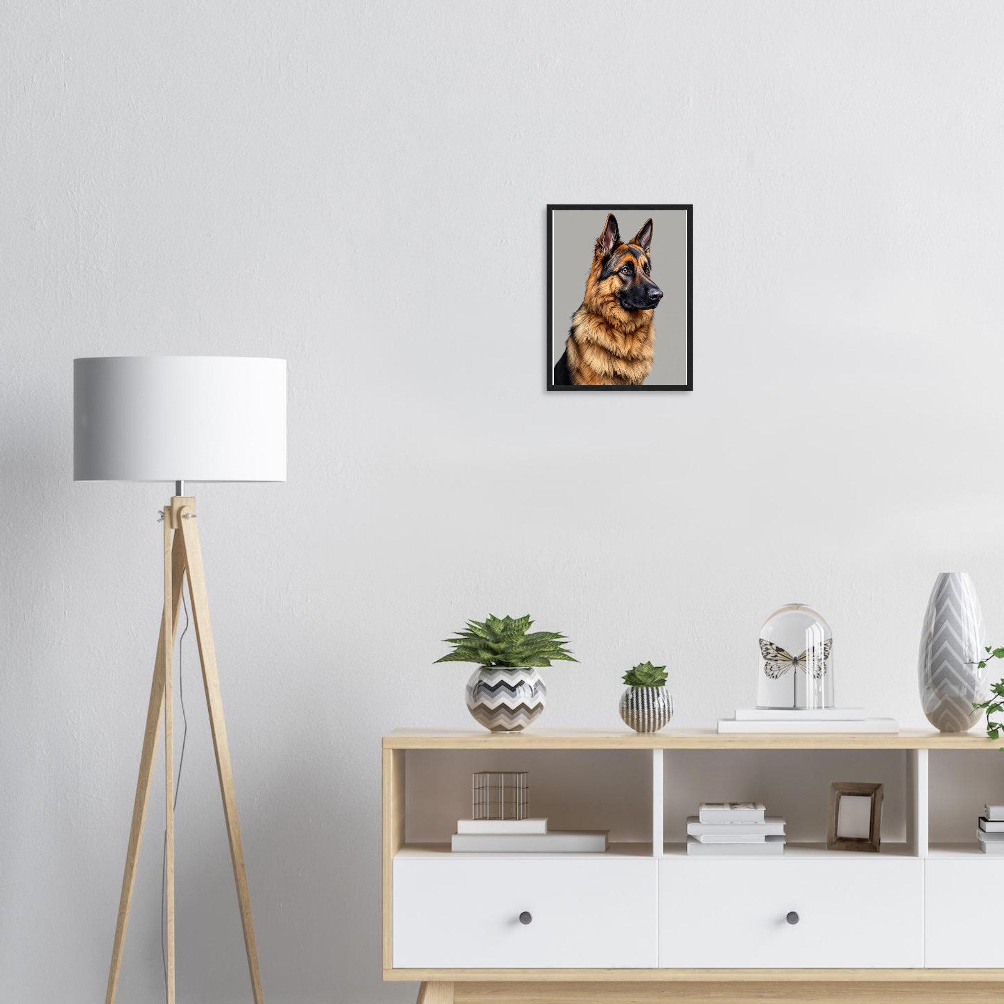 German Shepherd Noble Framed Art Print — detail view | Wild Thread Co