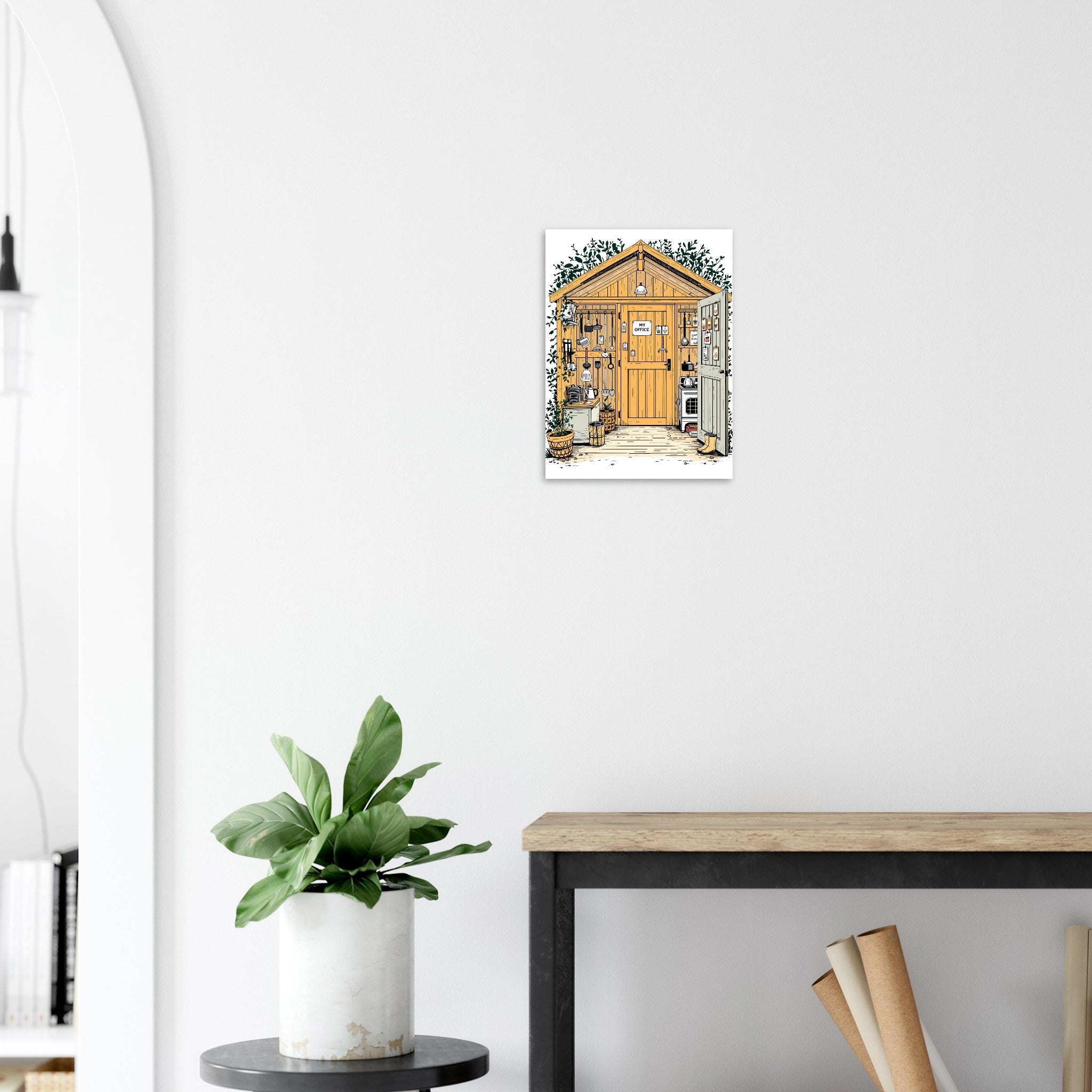Allotment Shed Sanctuary Art Print Art Print — detail view | Wild Thread Co
