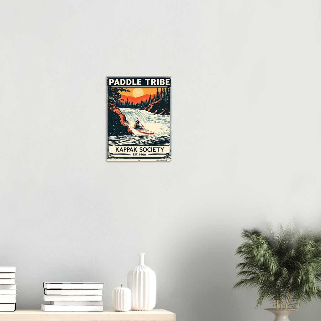 Paddle Tribe Vintage Travel Poster Art Print — detail view | Wild Thread Co