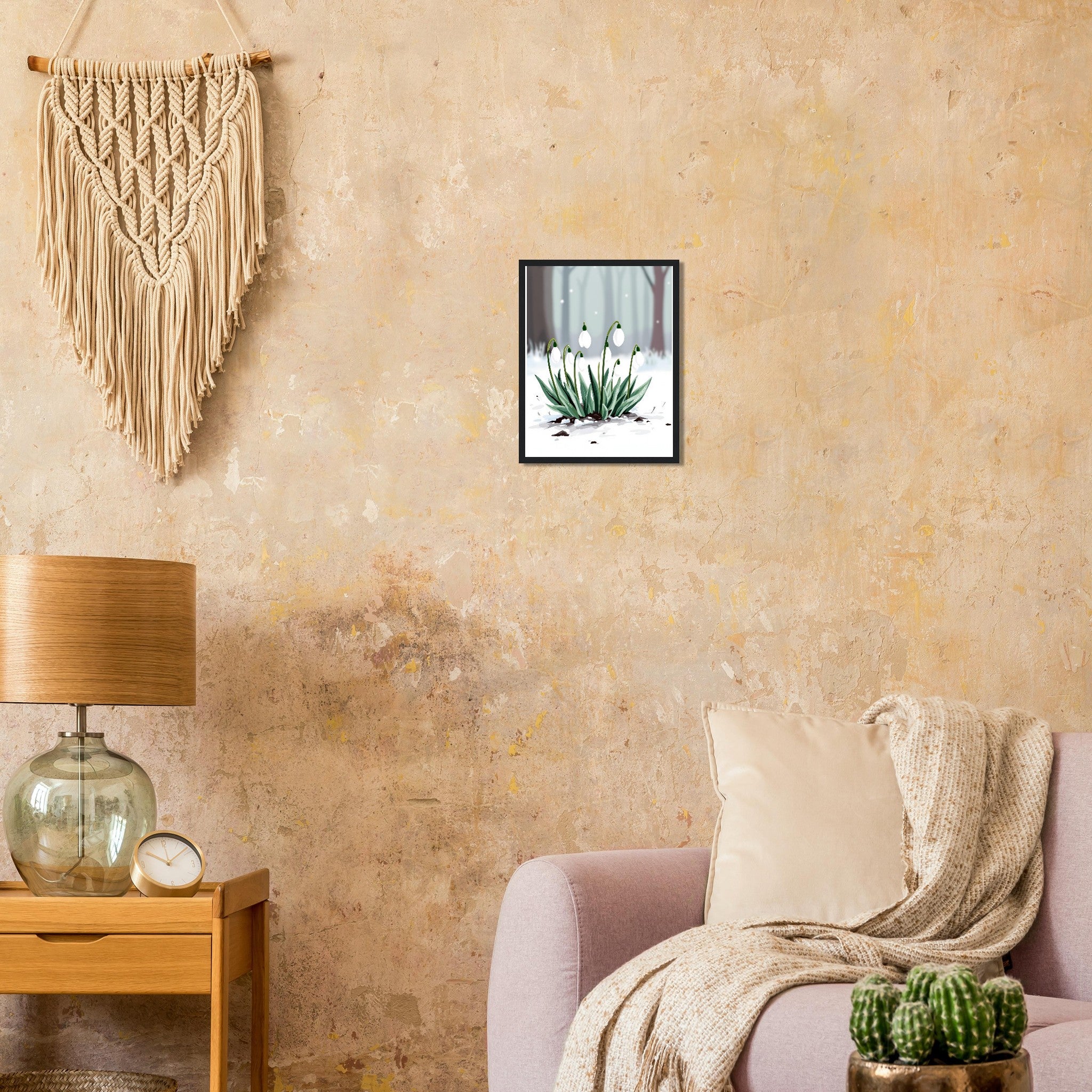 Snowdrop February First Flowers Framed Art Print — detail view | Wild Thread Co