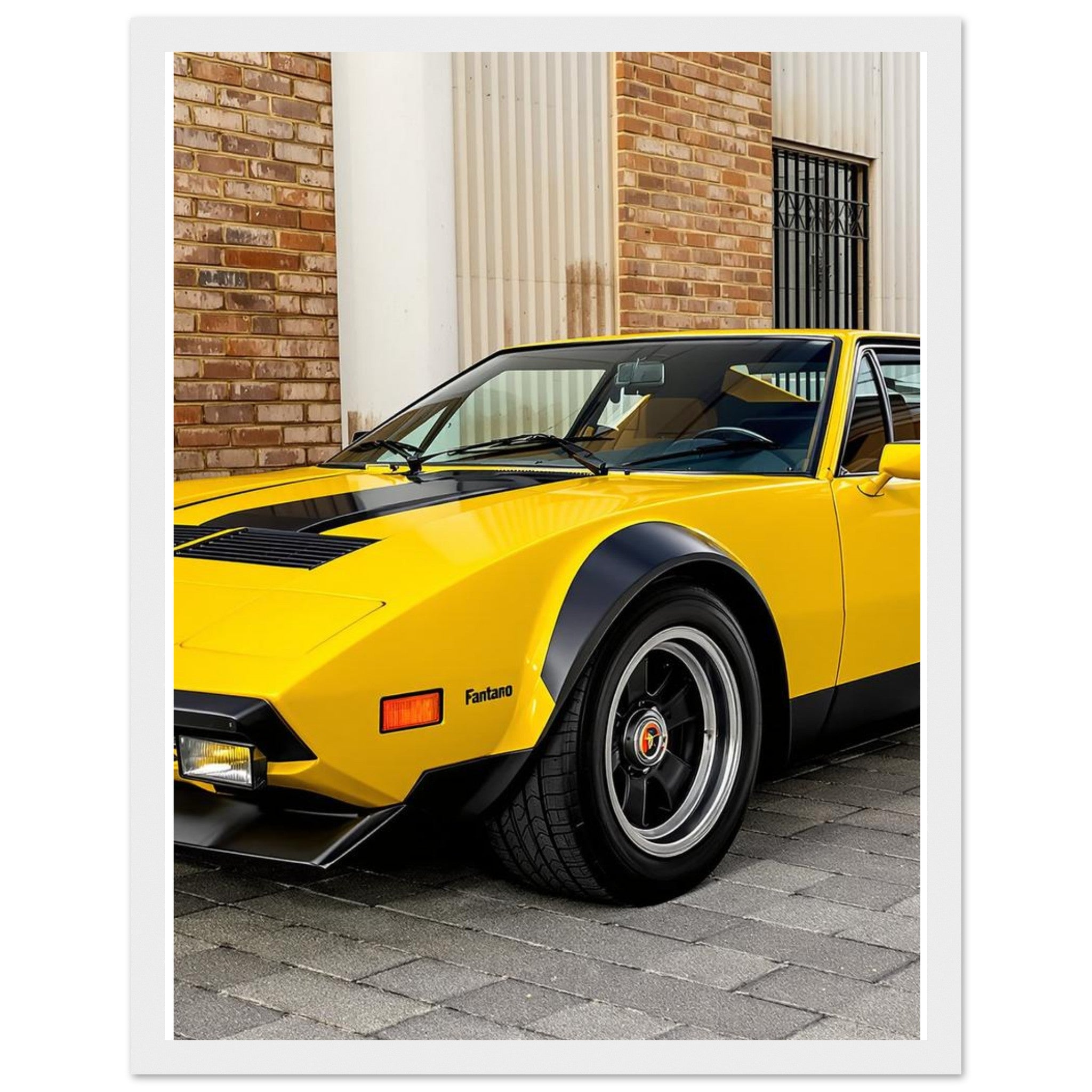De Tomaso Pantera Framed Art Print — detail view | Wild Thread Co