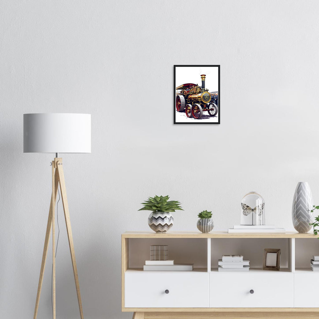 Steam Traction Engine Rally Framed Art Print — detail view | Wild Thread Co