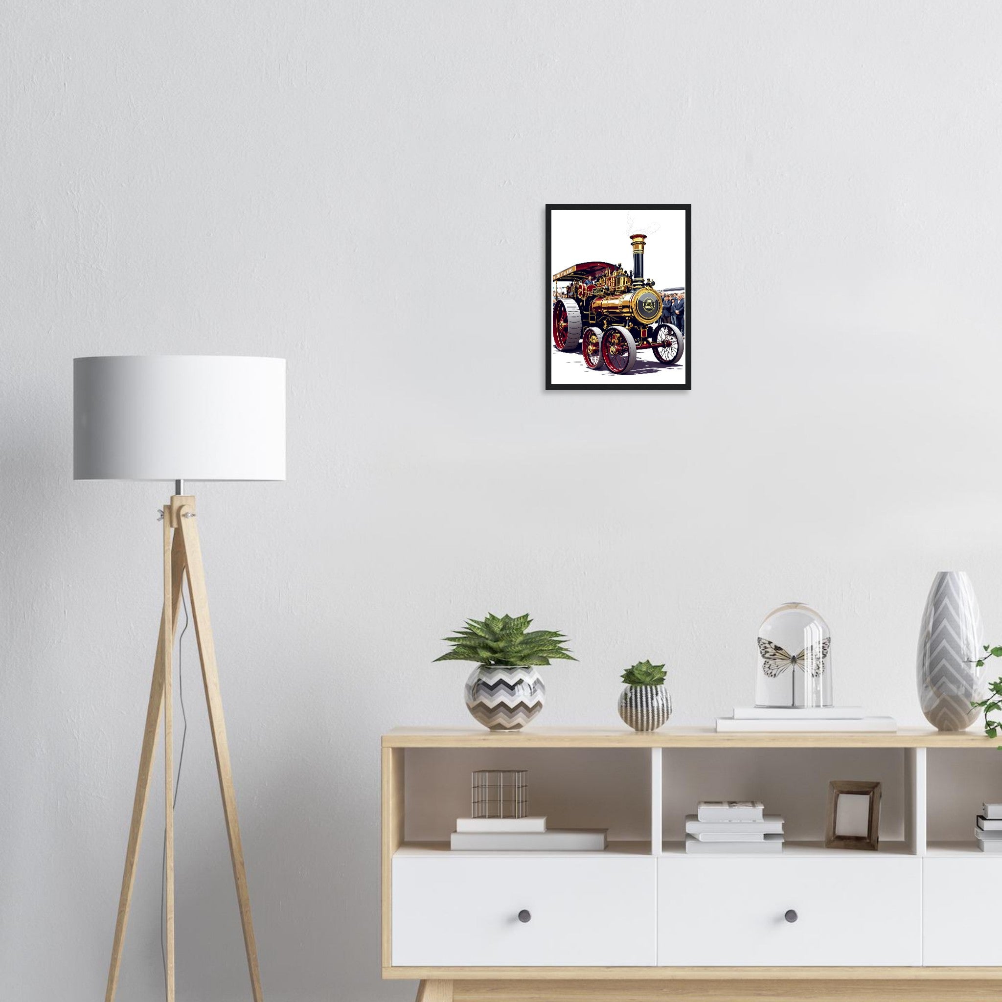 Steam Traction Engine Rally Framed Art Print — detail view | Wild Thread Co