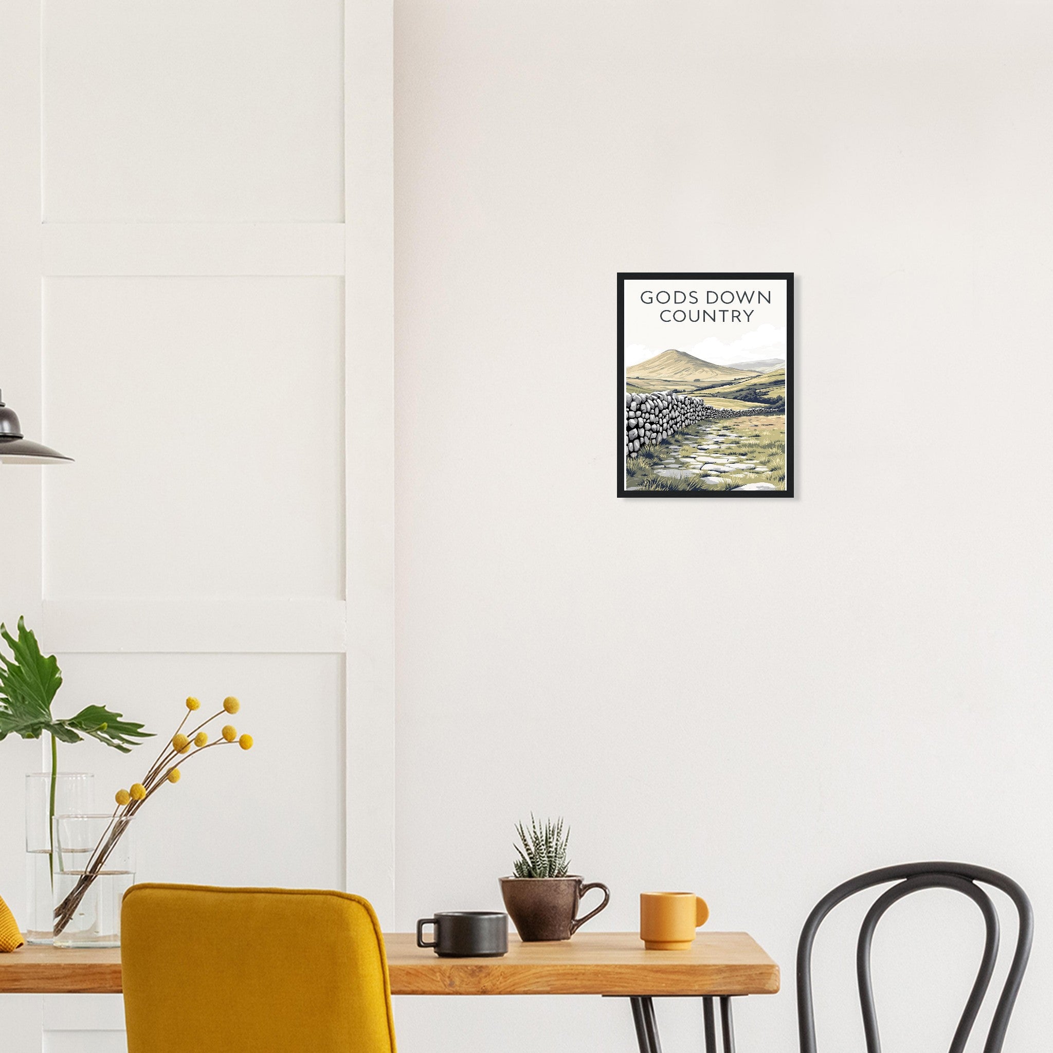 Yorkshire Dales Gods Own Country Framed Art Print — detail view | Wild Thread Co