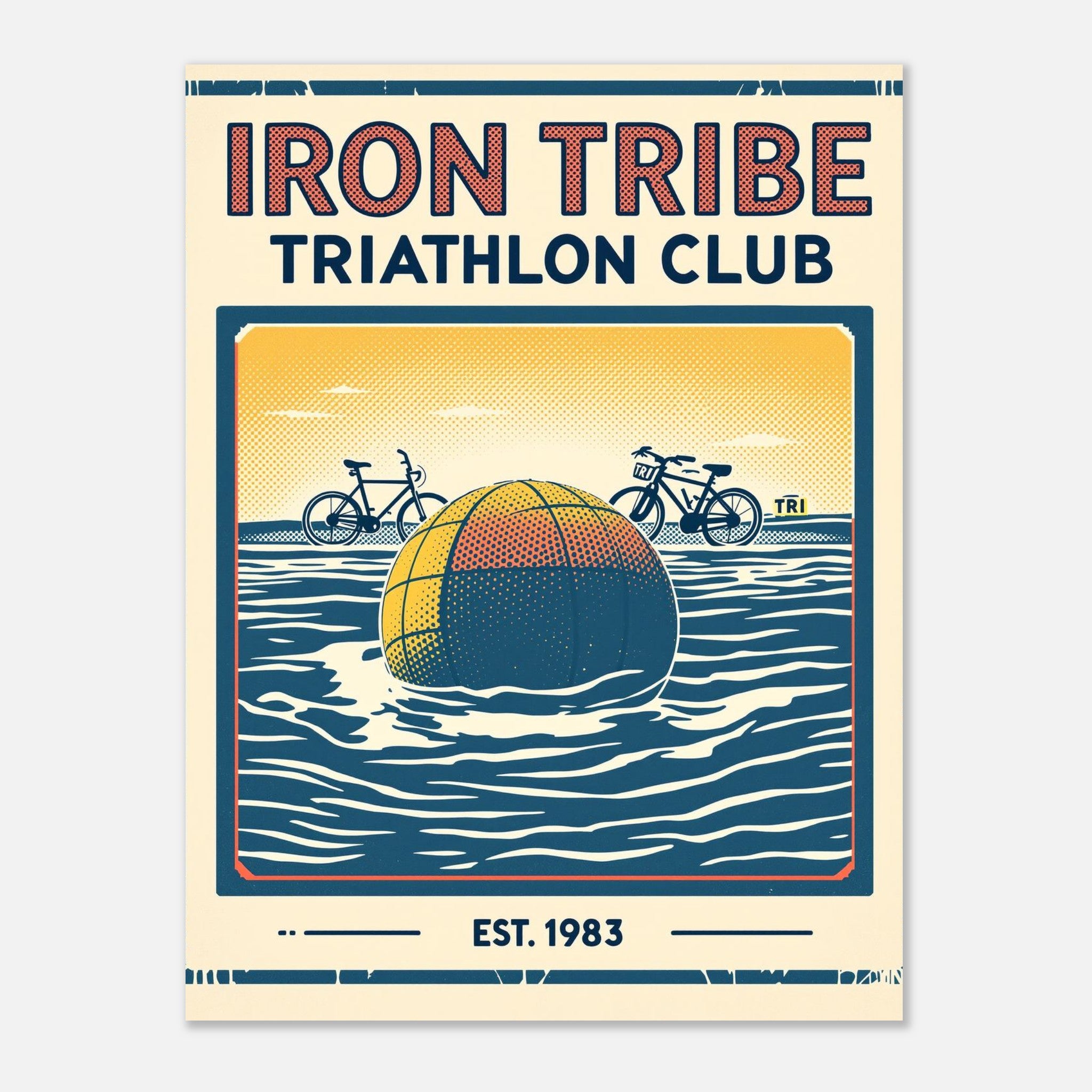 Iron Tribe Vintage Travel Poster Art Print — detail view | Wild Thread Co