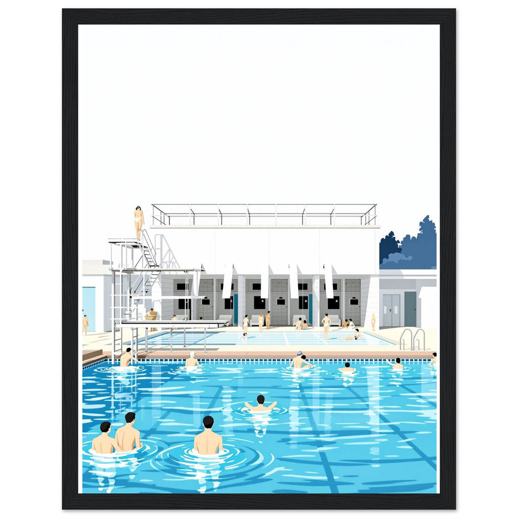 Art Deco Outdoor Lido Pool — Framed Art Print | Wild Thread Co UK