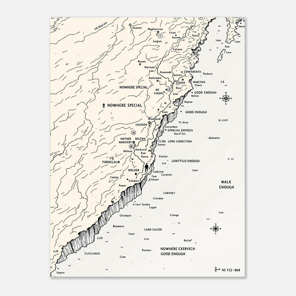 Coastal Walking Map Art Print Art Print — detail view | Wild Thread Co