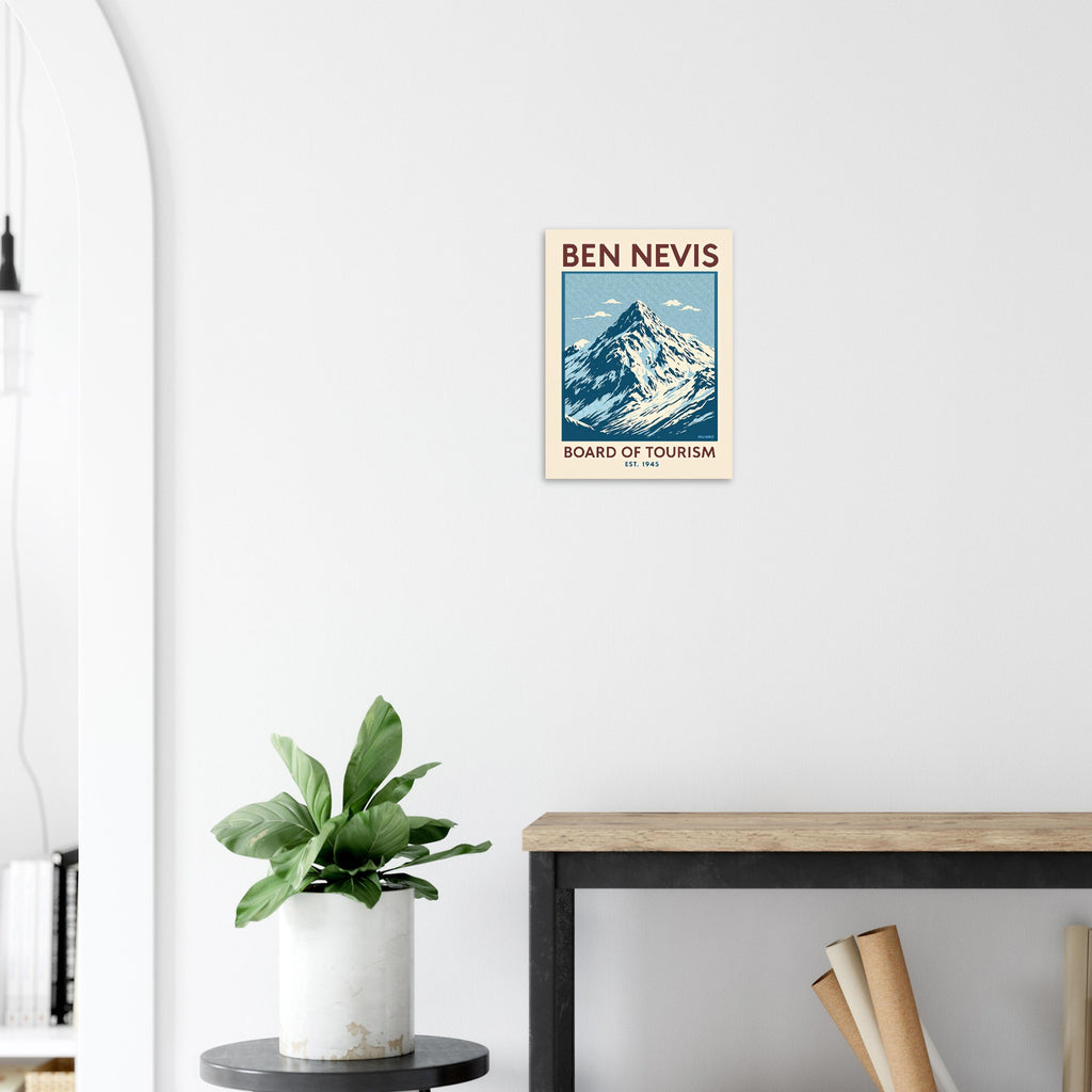 Ben Nevis Vintage Travel Poster Art Print — detail view | Wild Thread Co