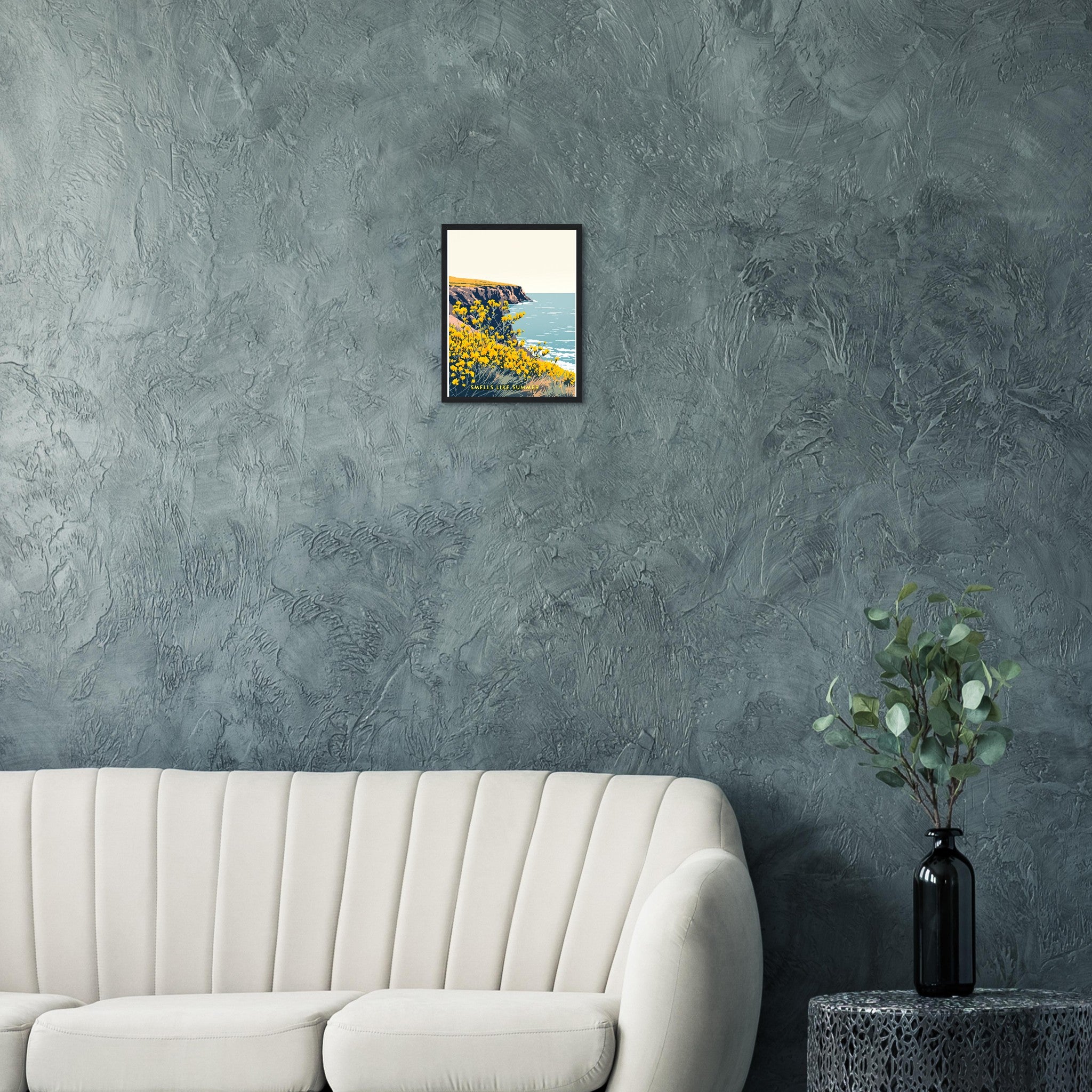 Gorse Coastal Moor Yellow Framed Art Print — detail view | Wild Thread Co