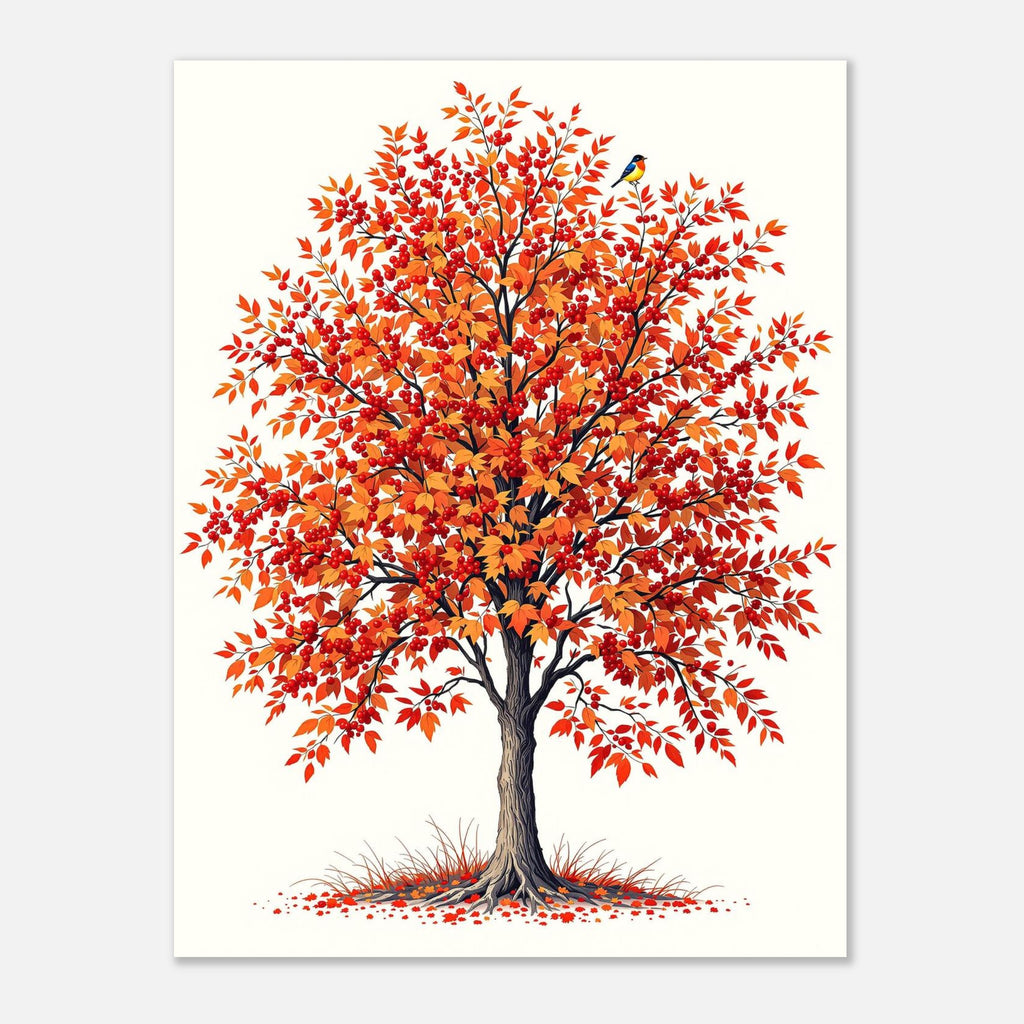 Rowan Berry Tree Art Print Art Print — detail view | Wild Thread Co