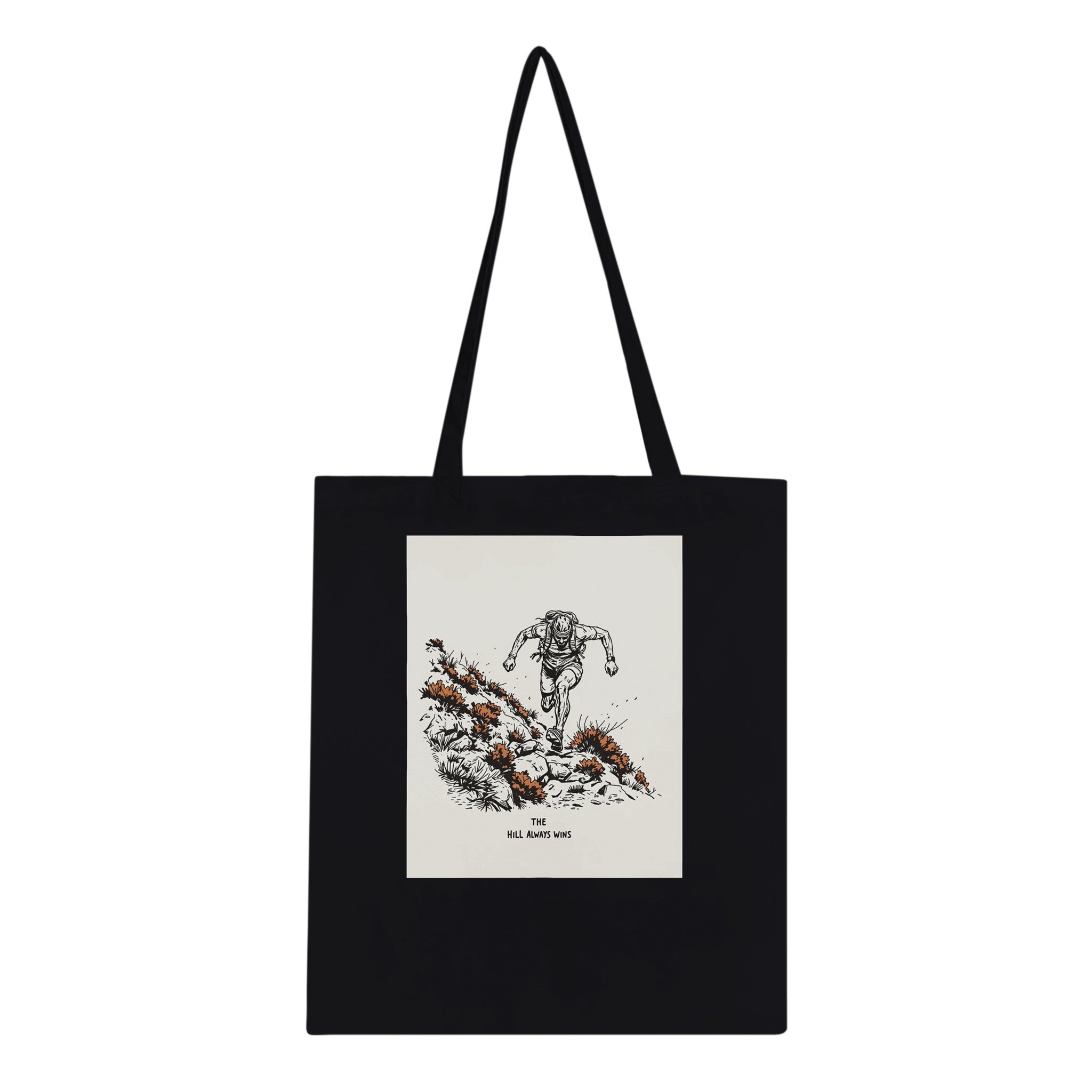 Trail Running Uphill Tote Bag Cotton Shopper UK Tote Bag — detail view | Wild Thread Co