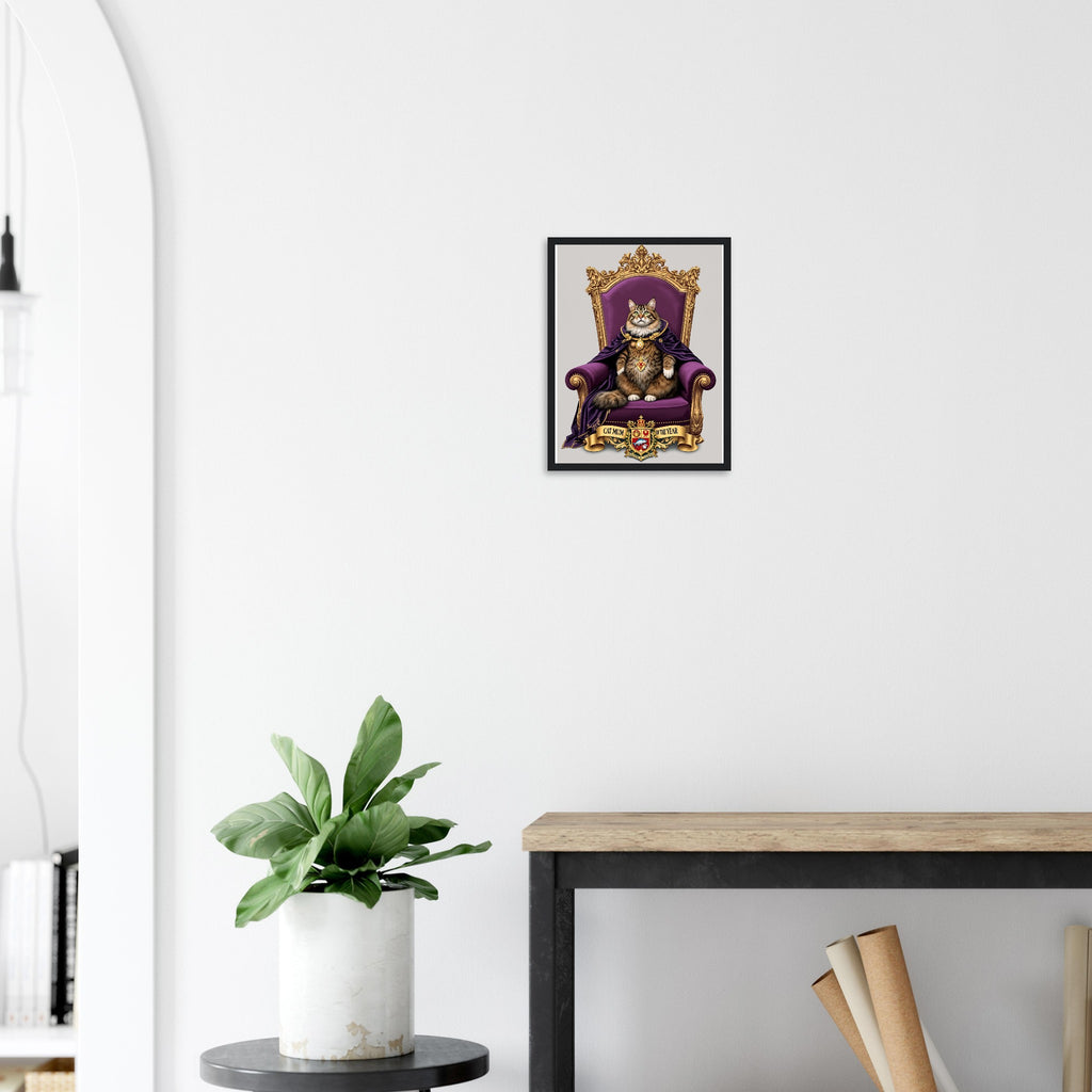 Cat Mum Framed Print Wall Art Ready to Hang UK Framed Art Print — detail view | Wild Thread Co