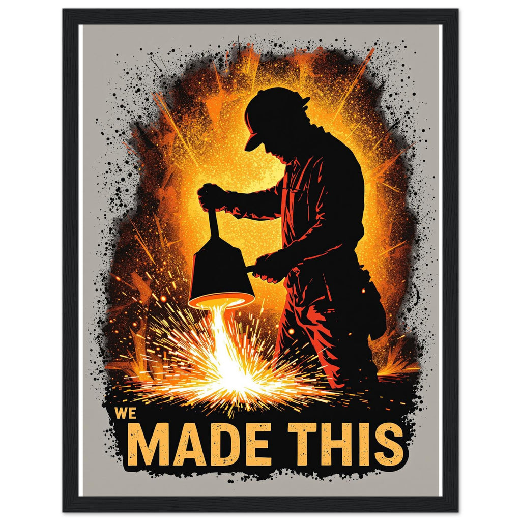 Steelworker Furnace Heritage — Framed Art Print | Wild Thread Co UK