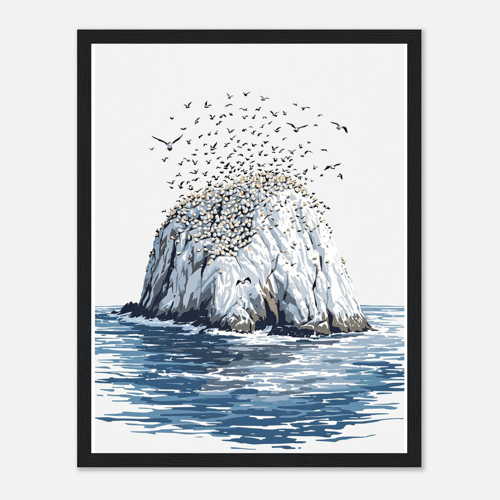 Gannet Colony Bass Rock Print Material — detail view | Wild Thread Co