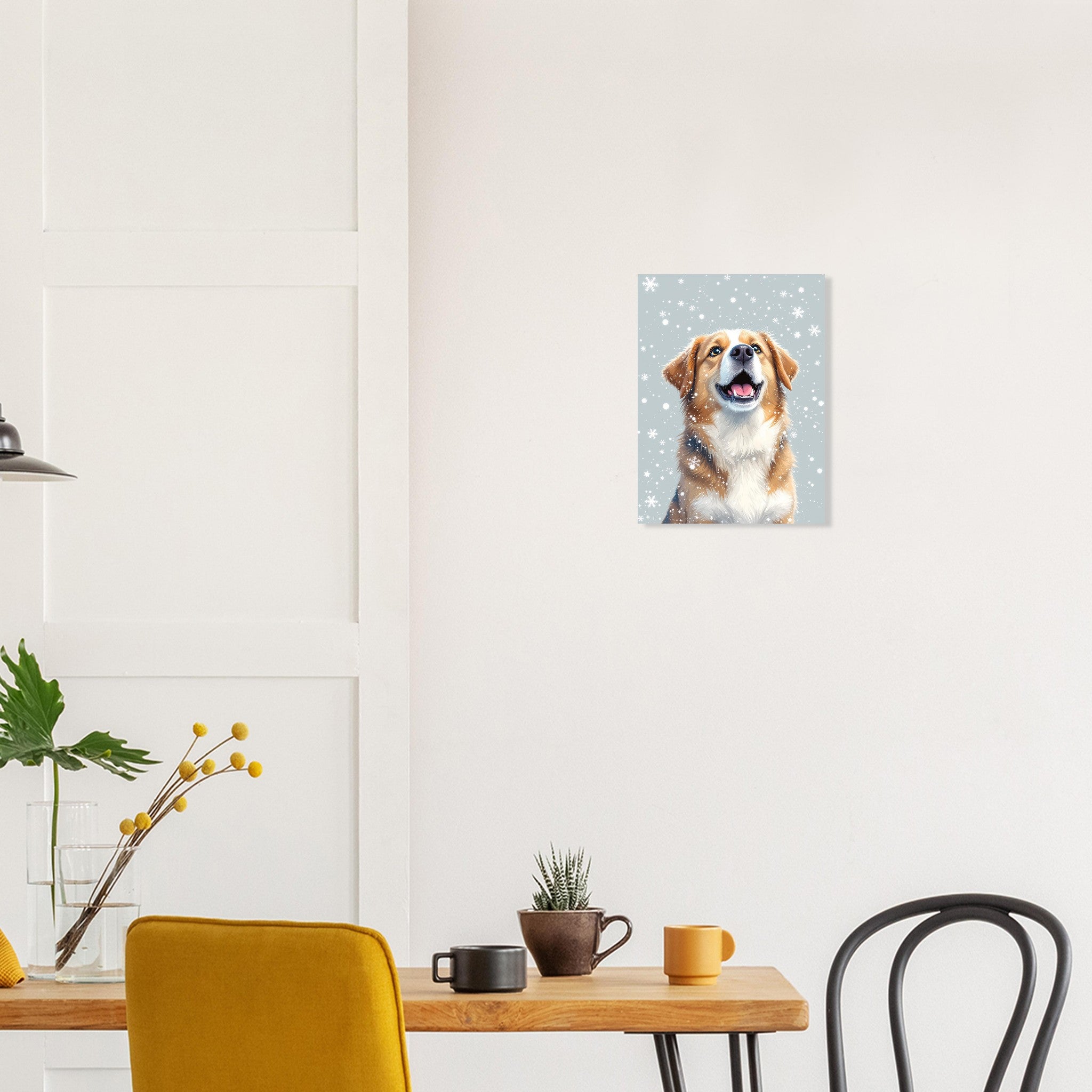 Dog In Snow Art Print Poster Wall Art UK — Art Print | Wild Thread Co
