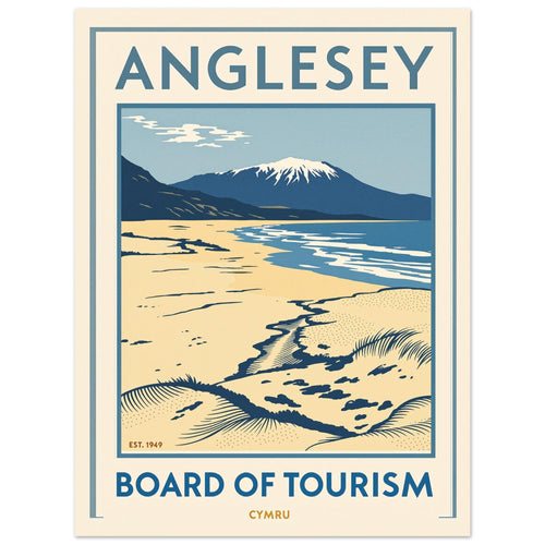 Anglesey Vintage Travel Poster Art Print — detail view | Wild Thread Co