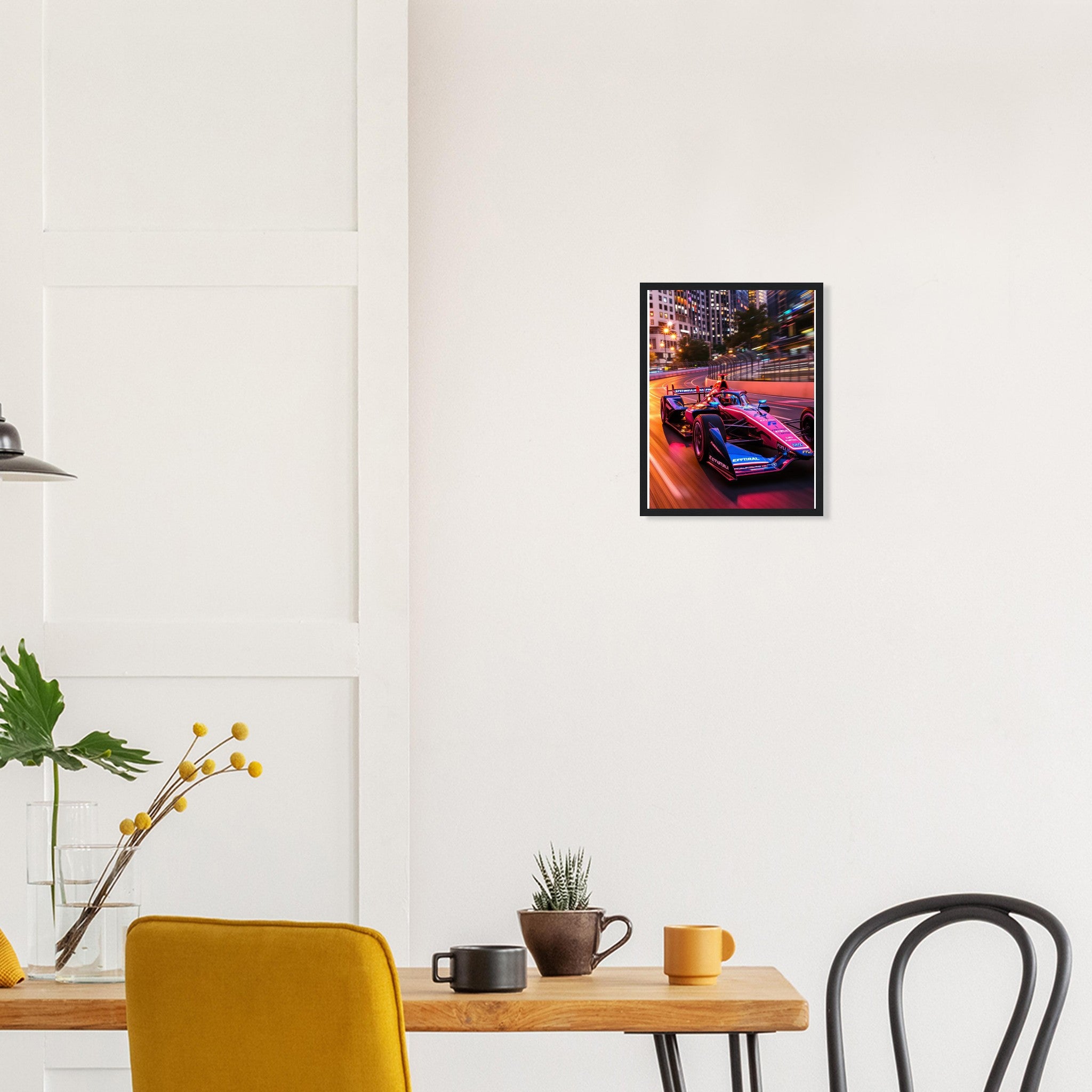 Formula E City Racing Framed Art Print — detail view | Wild Thread Co
