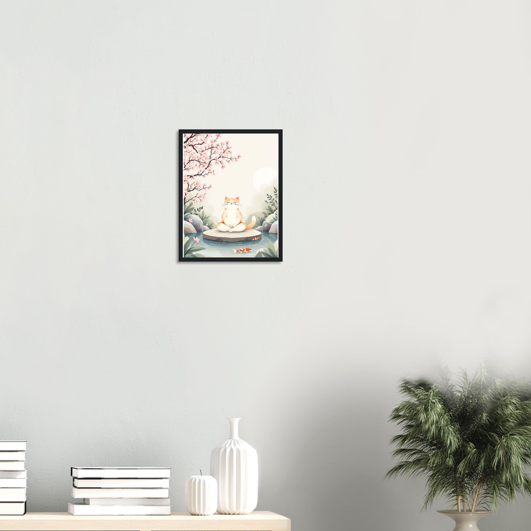 Cat Zen Garden Framed Print — Framed Art Print | Wild Thread Co