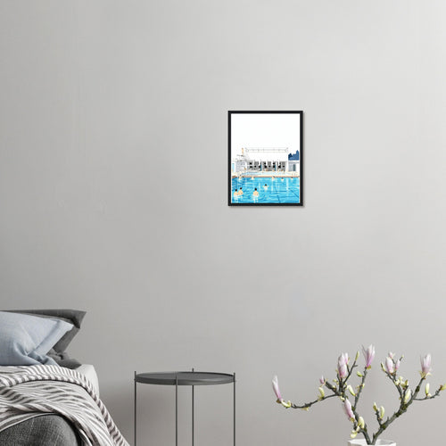 Art Deco Outdoor Lido Pool Framed Art Print — detail view | Wild Thread Co