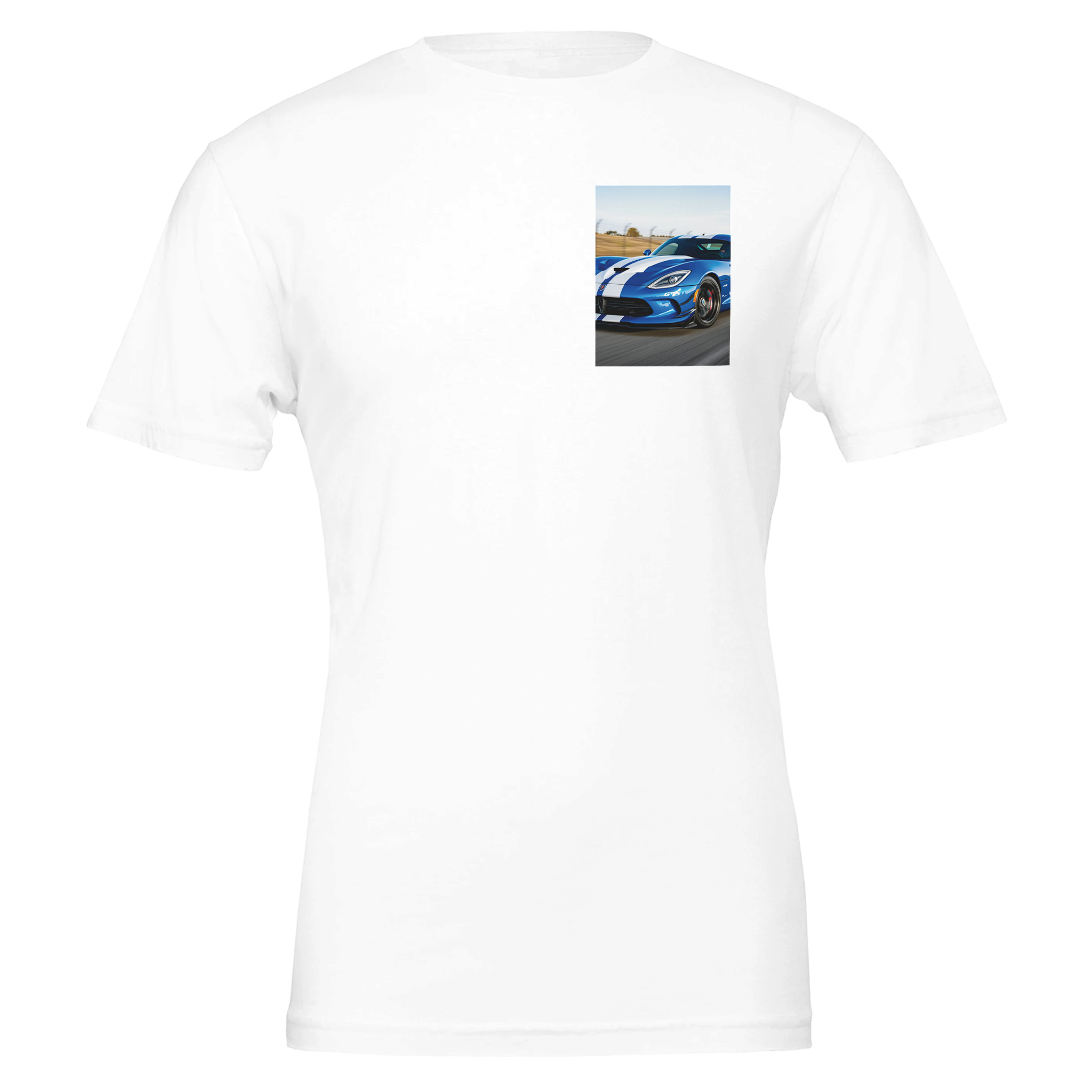 Viper Gts Blue Stripe T-Shirt — detail view | Wild Thread Co