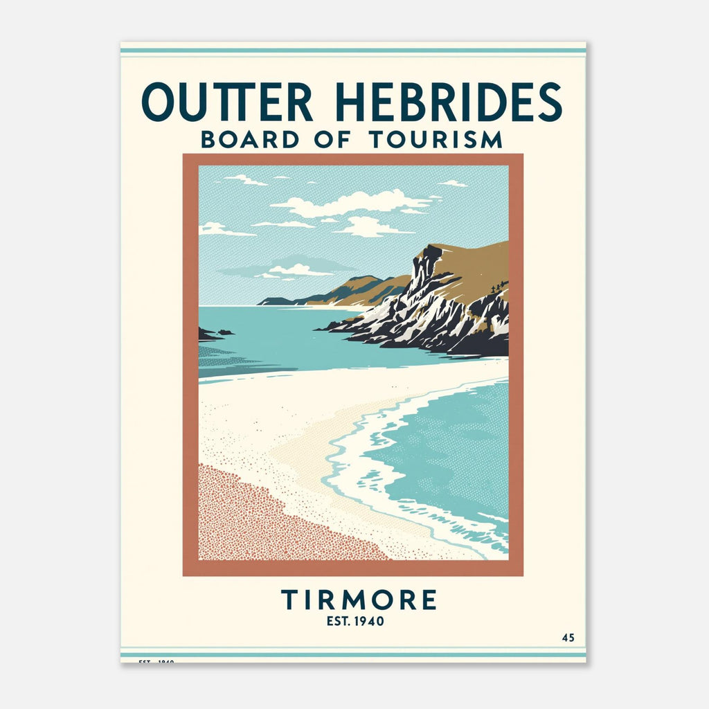 Outer Hebrides Vintage Travel Poster Art Print — detail view | Wild Thread Co