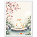 Cat Zen Garden Framed Art Print — detail view | Wild Thread Co