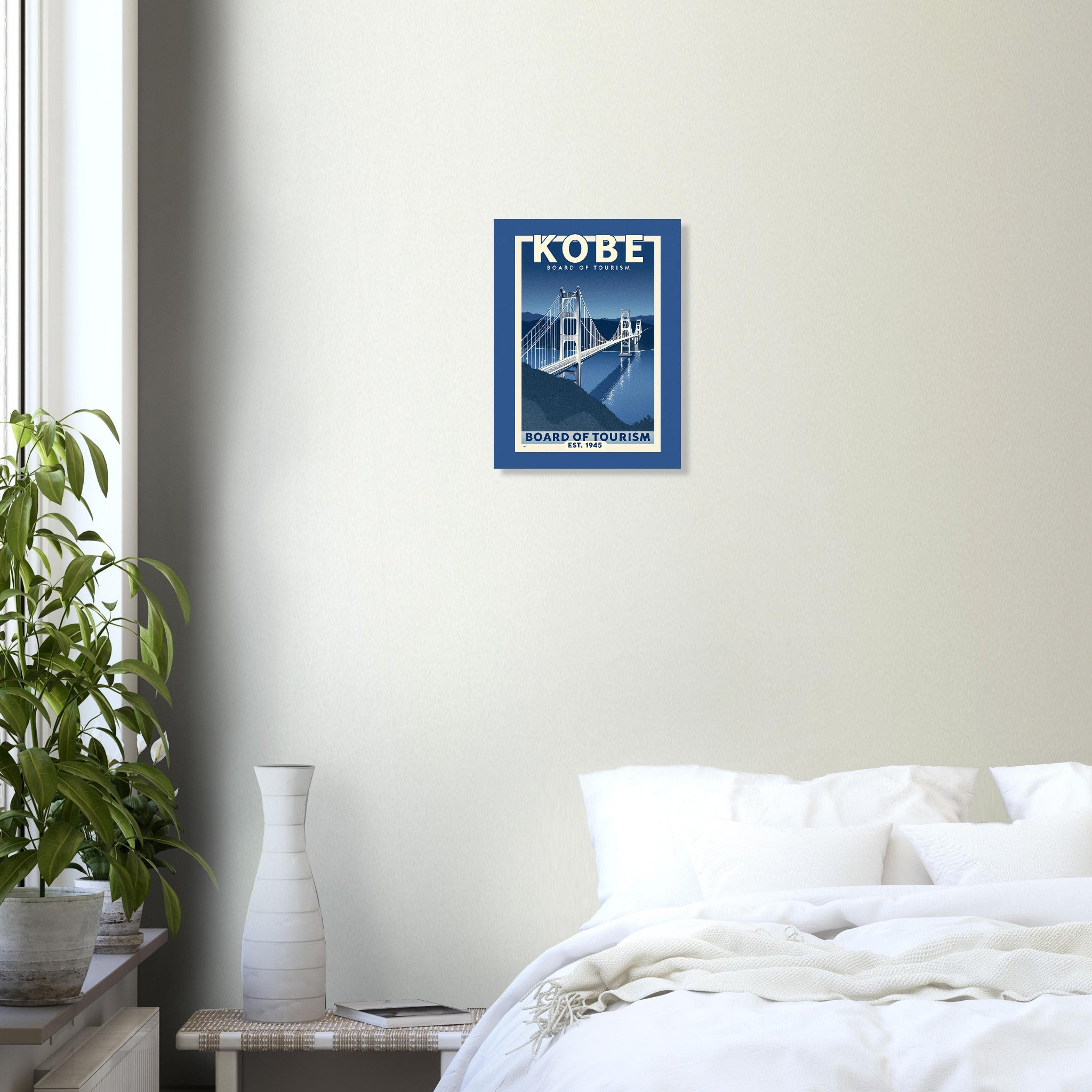 Kobe Vintage Travel Poster Art Print — detail view | Wild Thread Co
