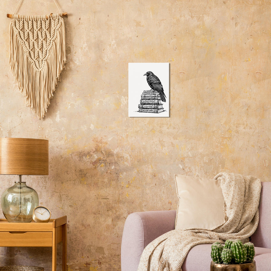 Dark Academia Raven Library Art Print Poster Wall Art UK — Art Print | Wild Thread Co