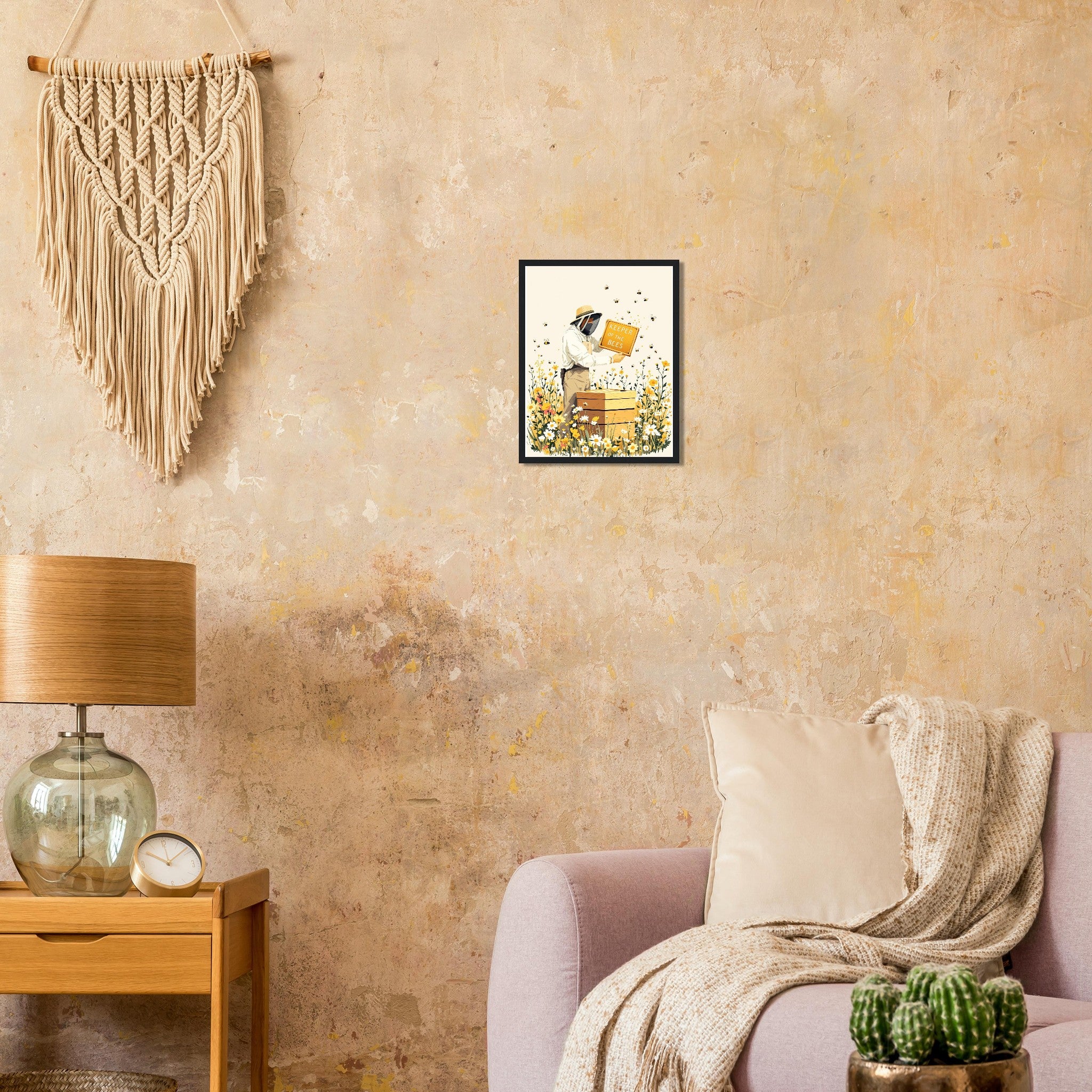 Beekeeper Meadow Hive Art Framed Print Wall Art Ready to Hang UK — Framed Art Print | Wild Thread Co