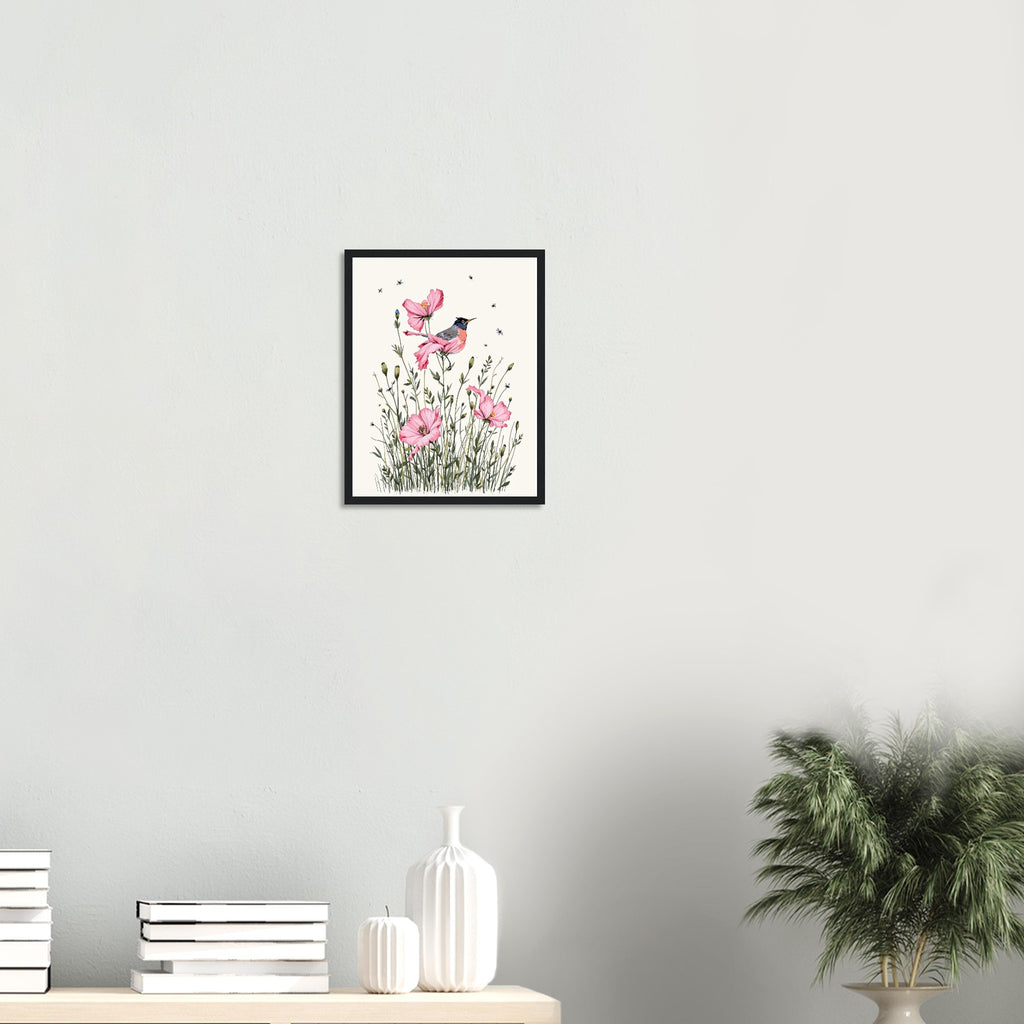 Ragged Robin Wet Meadow Damselflies Framed Art Print — detail view | Wild Thread Co