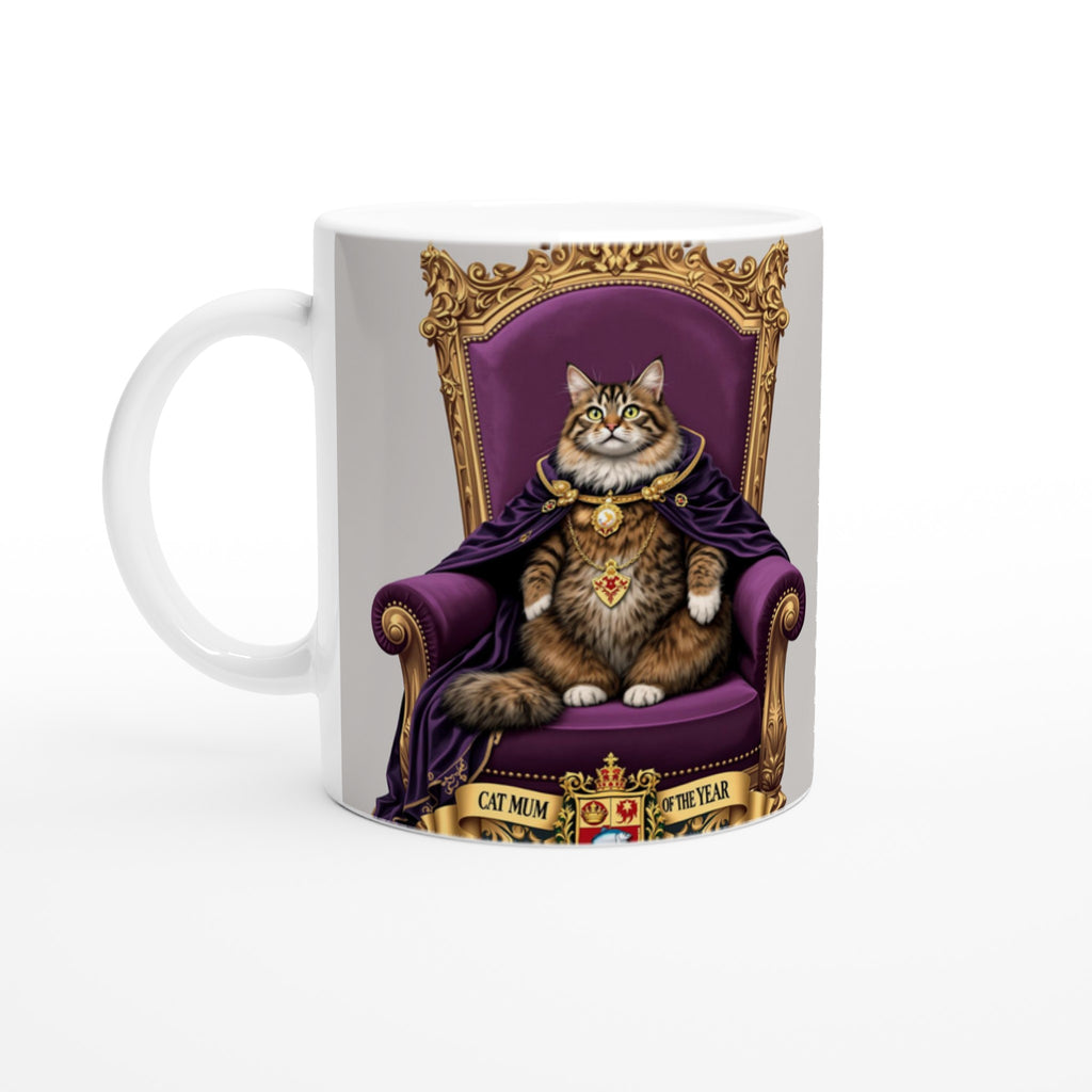 Cat Mum of the Year Royal Portrait Funny Cat Lover Gift Uk T-Shirt Unisex Cotton — T-Shirt | Wild Thread Co