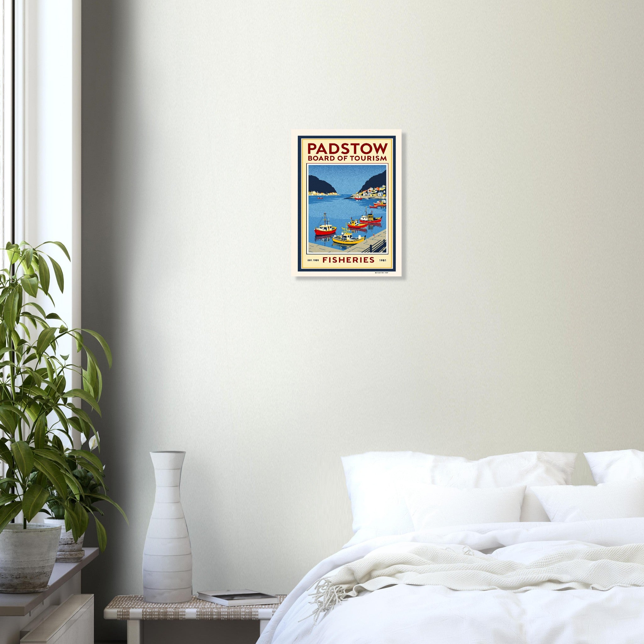Padstow Vintage Travel Poster Art Print — detail view | Wild Thread Co