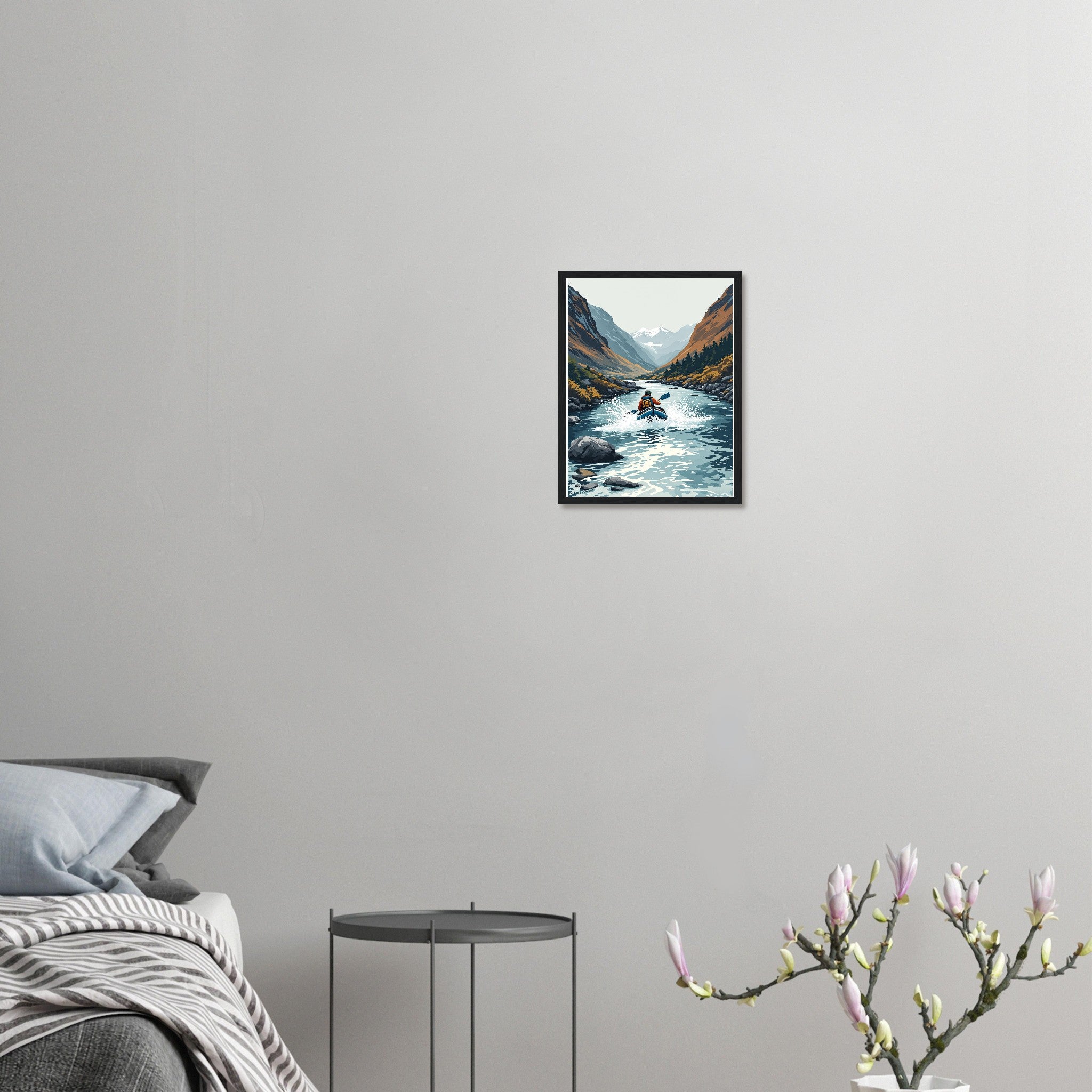 Packraft Scottish Wild River Remote Framed Print — Framed Art Print | Wild Thread Co