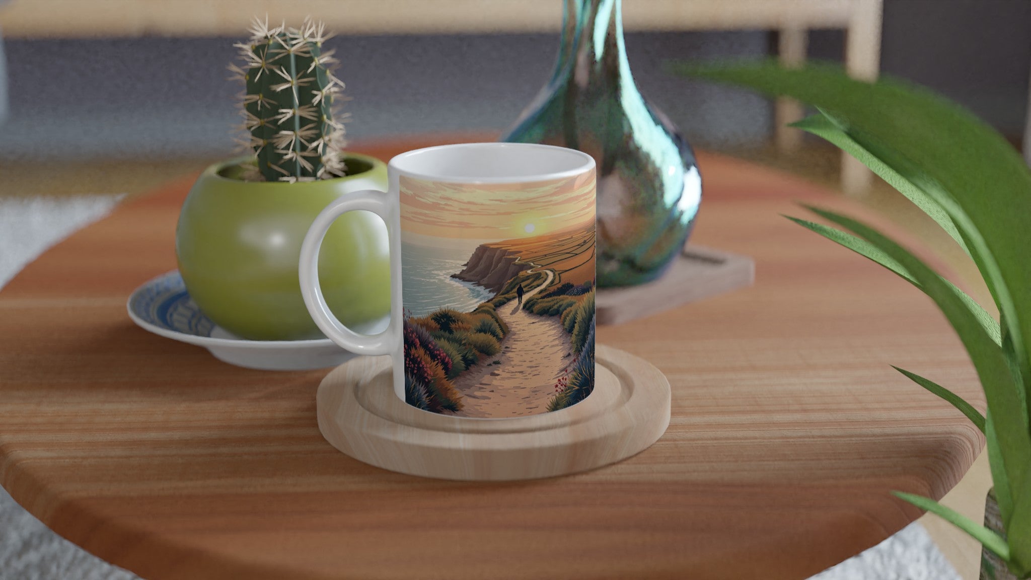 Coastal Path Dawn Solo Walker Mug — detail view | Wild Thread Co