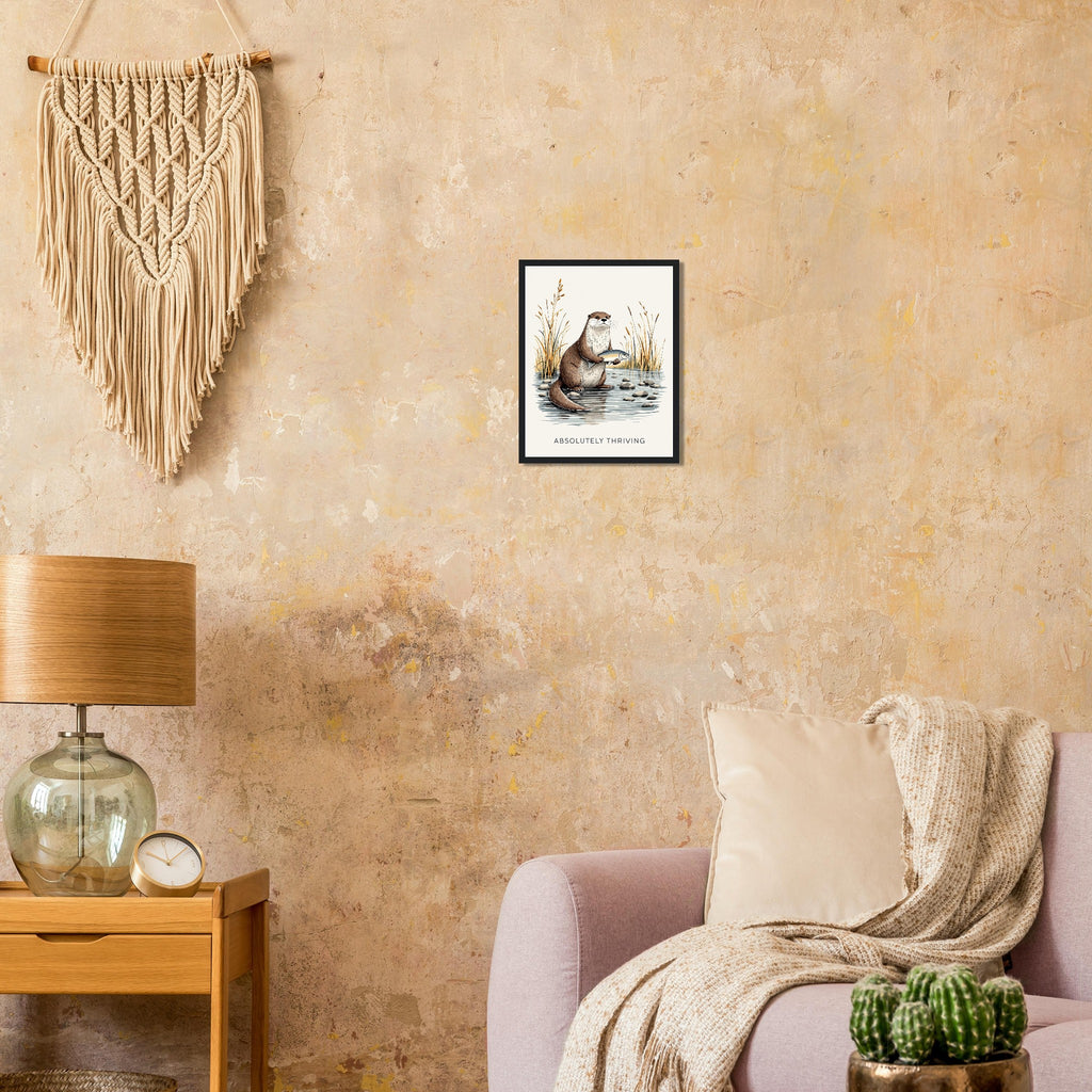 Otter River Framed Art Print — detail view | Wild Thread Co