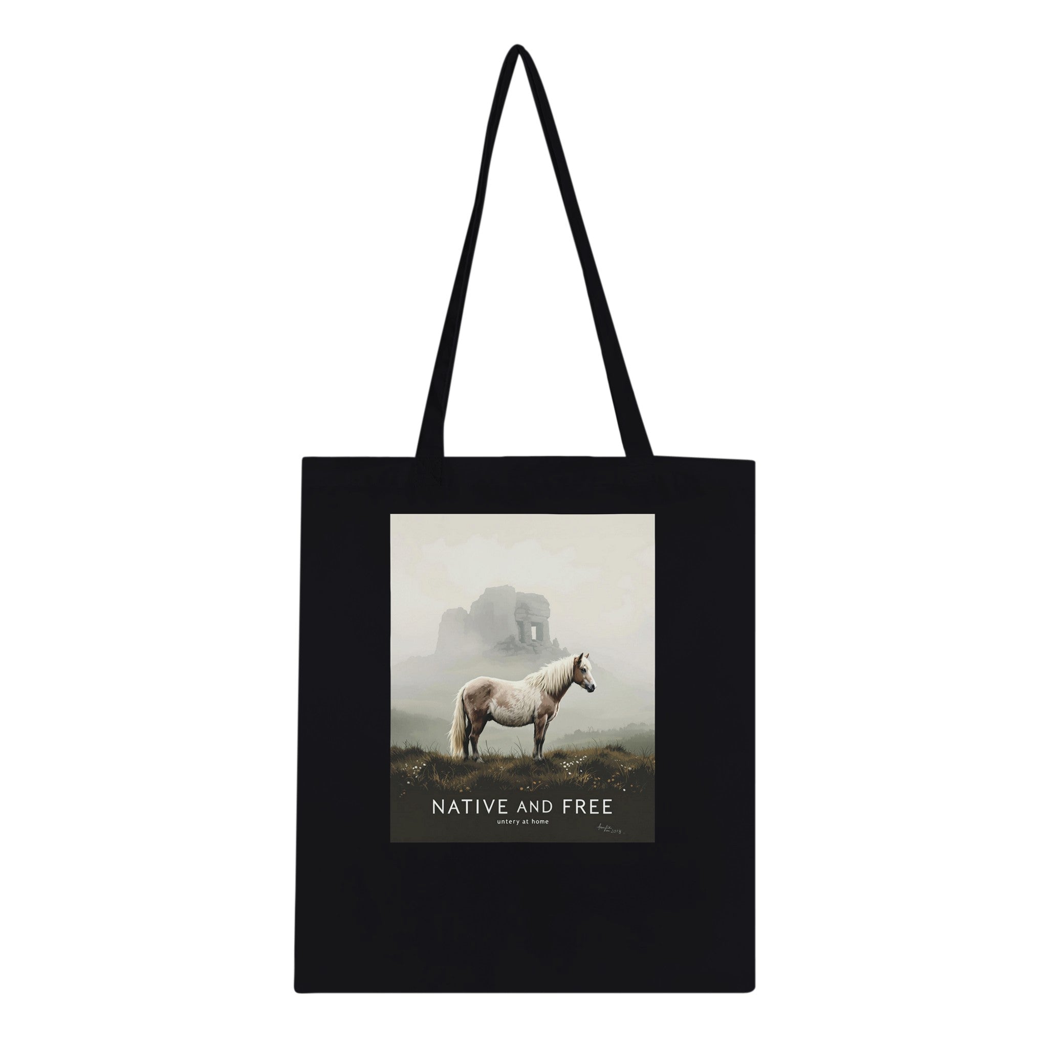 Dartmoor Wild Pony Mist Tote Bag Cotton Shopper UK — Tote Bag | Wild Thread Co