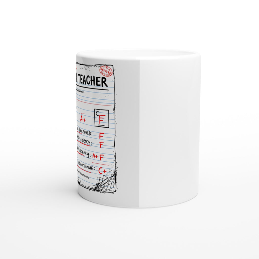 Teacher School Report Card Spoof Mug — detail view | Wild Thread Co