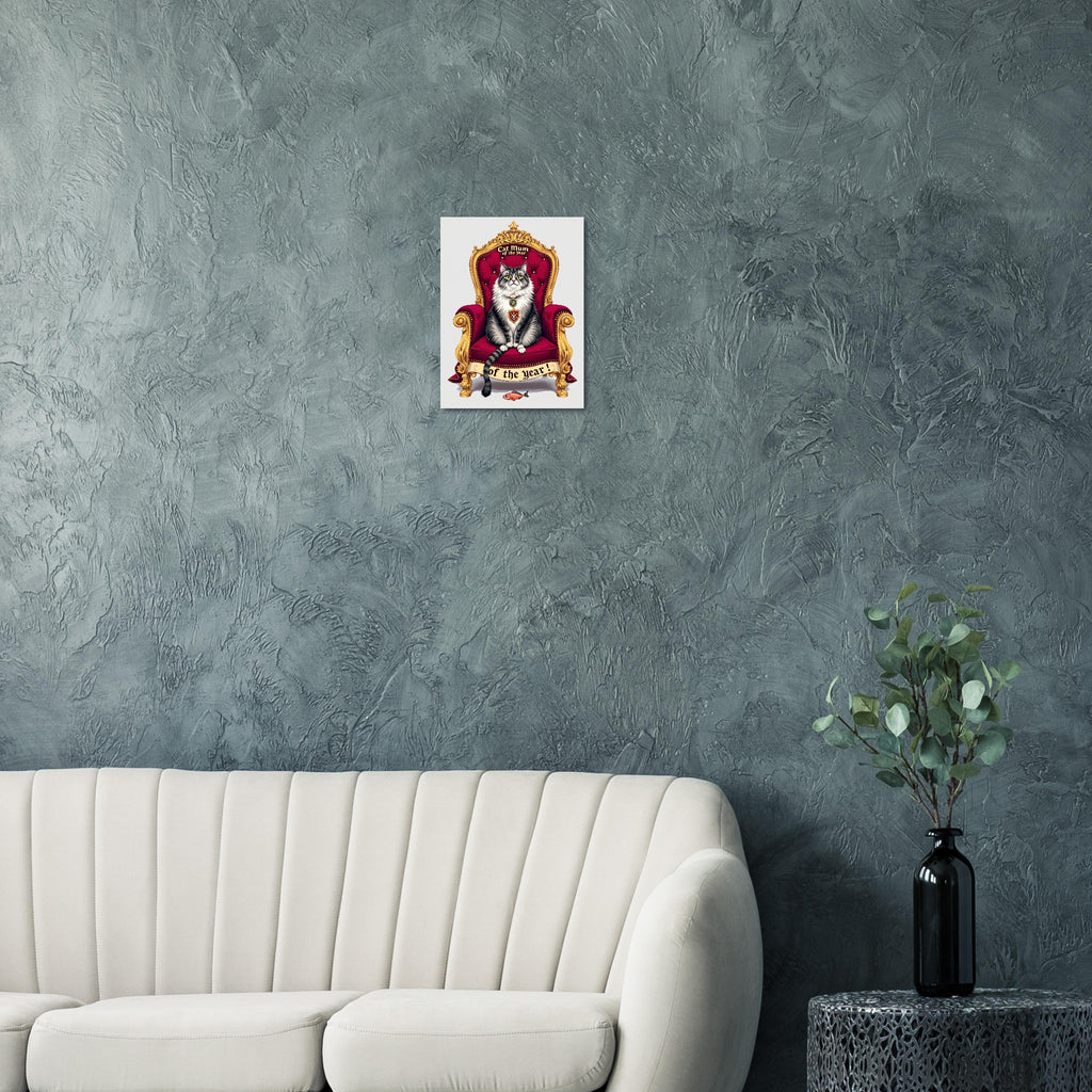 Cat Mum of the Year Royal Portrait Art Print Art Print — detail view | Wild Thread Co