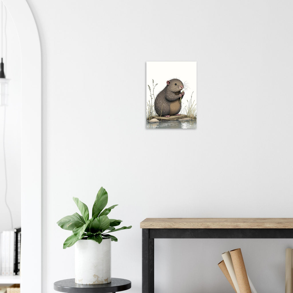 Water Vole Ratty Riverbank Art Print Print Material — detail view | Wild Thread Co
