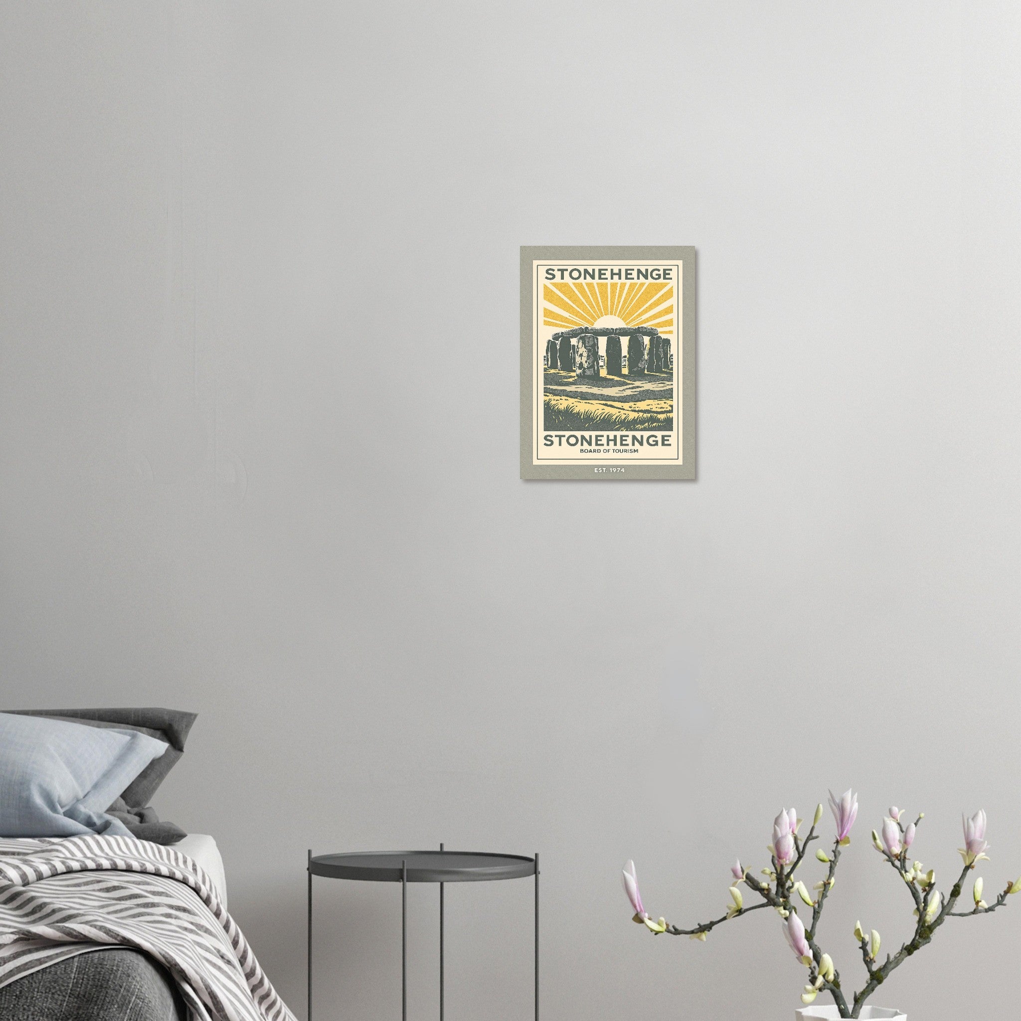 Stonehenge Vintage Travel Poster Art Print — detail view | Wild Thread Co