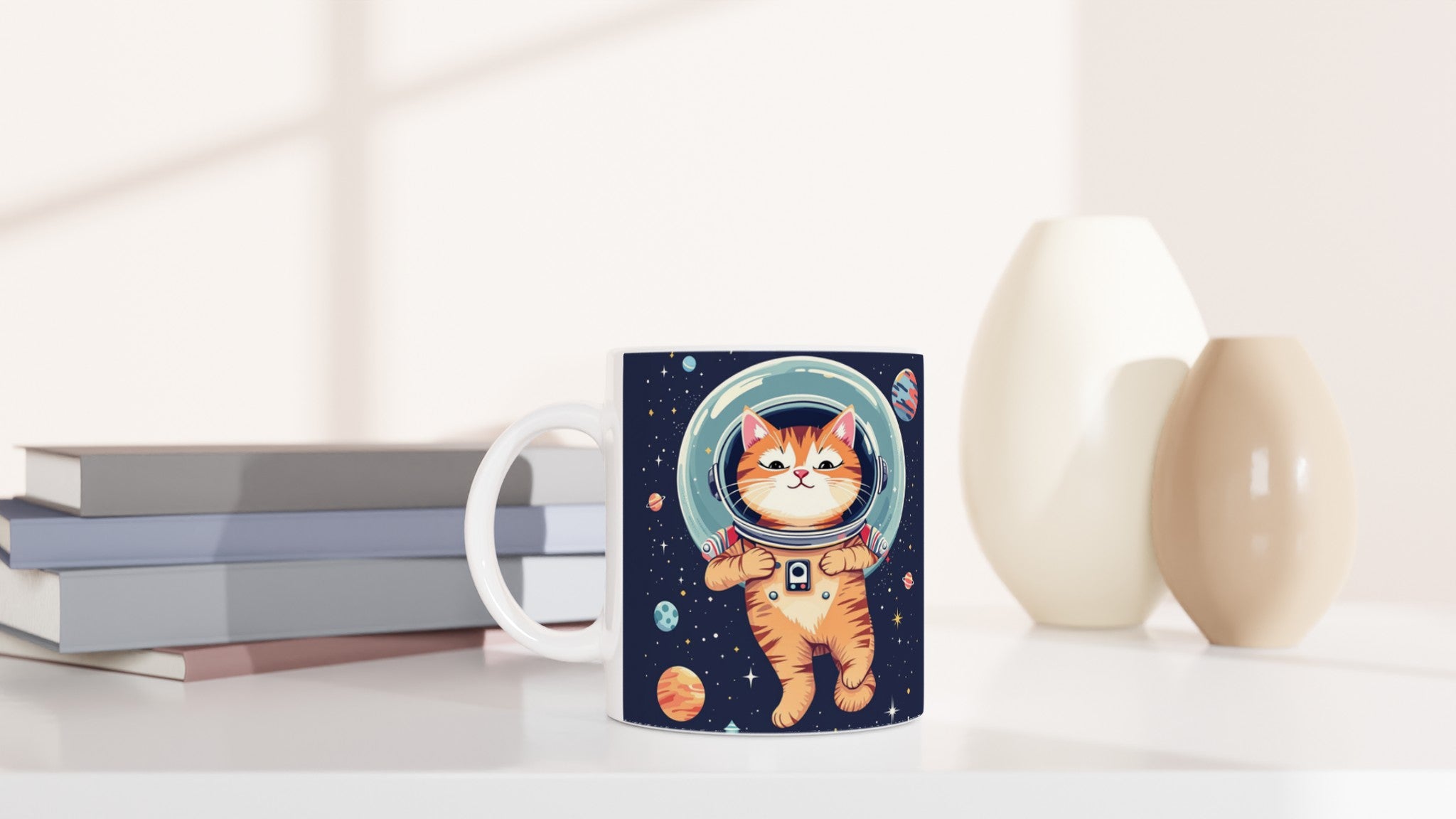 Cat Astronaut Mug — detail view | Wild Thread Co