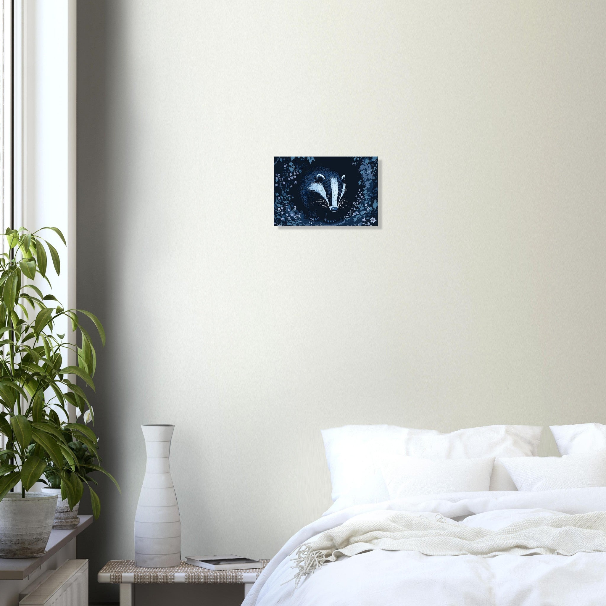 Badger At Dusk Aluminum UK Gift Aluminum Print — detail view | Wild Thread Co